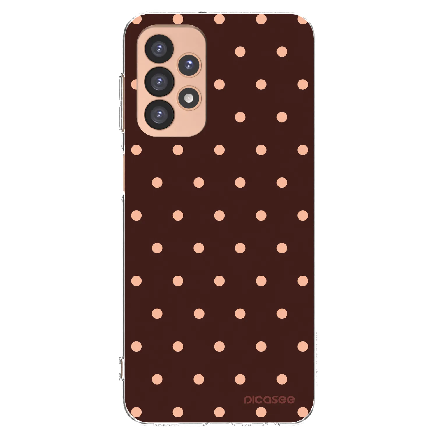 Picasee silikonový průhledný obal pro Samsung Galaxy A23 A236B 5G - Peach Dots & Chocolate