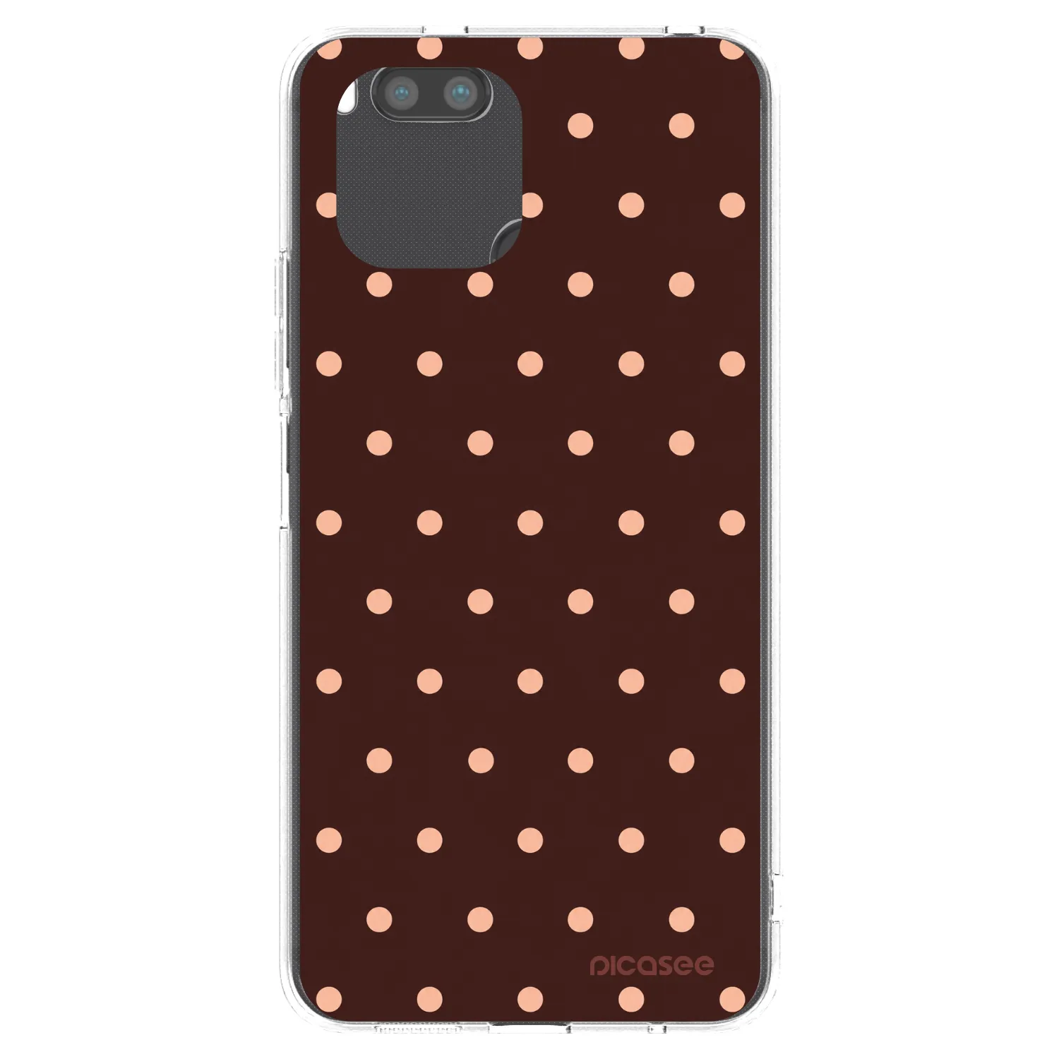 Picasee silikonový průhledný obal pro Xiaomi Redmi A1 - Peach Dots & Chocolate