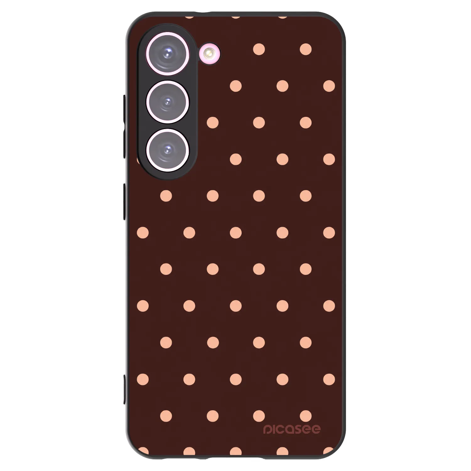 Picasee silikonový černý obal pro Samsung Galaxy S23 5G - Peach Dots & Chocolate