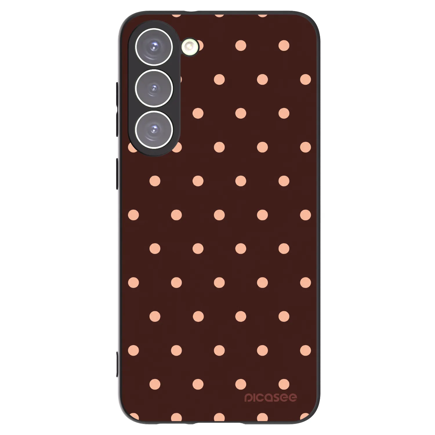 Picasee silikonový černý obal pro Samsung Galaxy S23+ 5G - Peach Dots & Chocolate