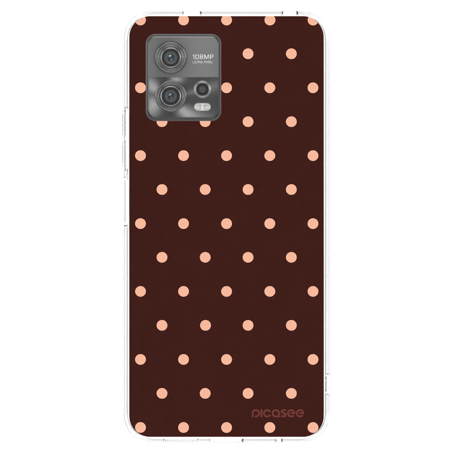 Picasee silikonový průhledný obal pro Motorola Moto G72 - Peach Dots & Chocolate