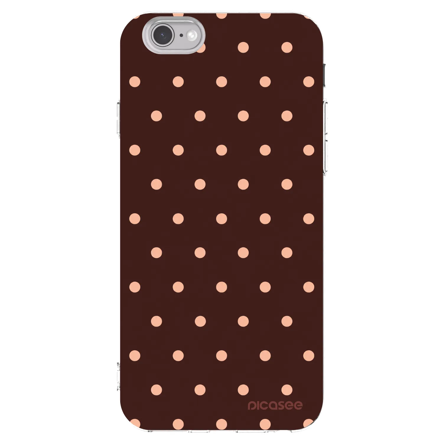 Picasee silikonový průhledný obal pro Apple iPhone 6/6S - Peach Dots & Chocolate