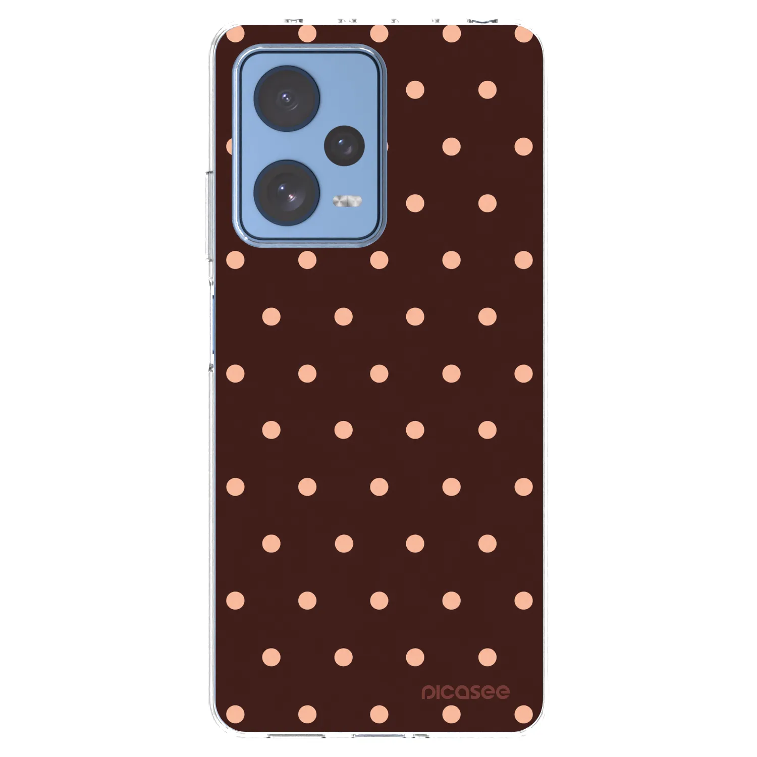 Picasee silikonový průhledný obal pro Xiaomi Redmi Note 12 Pro 5G - Peach Dots & Chocolate