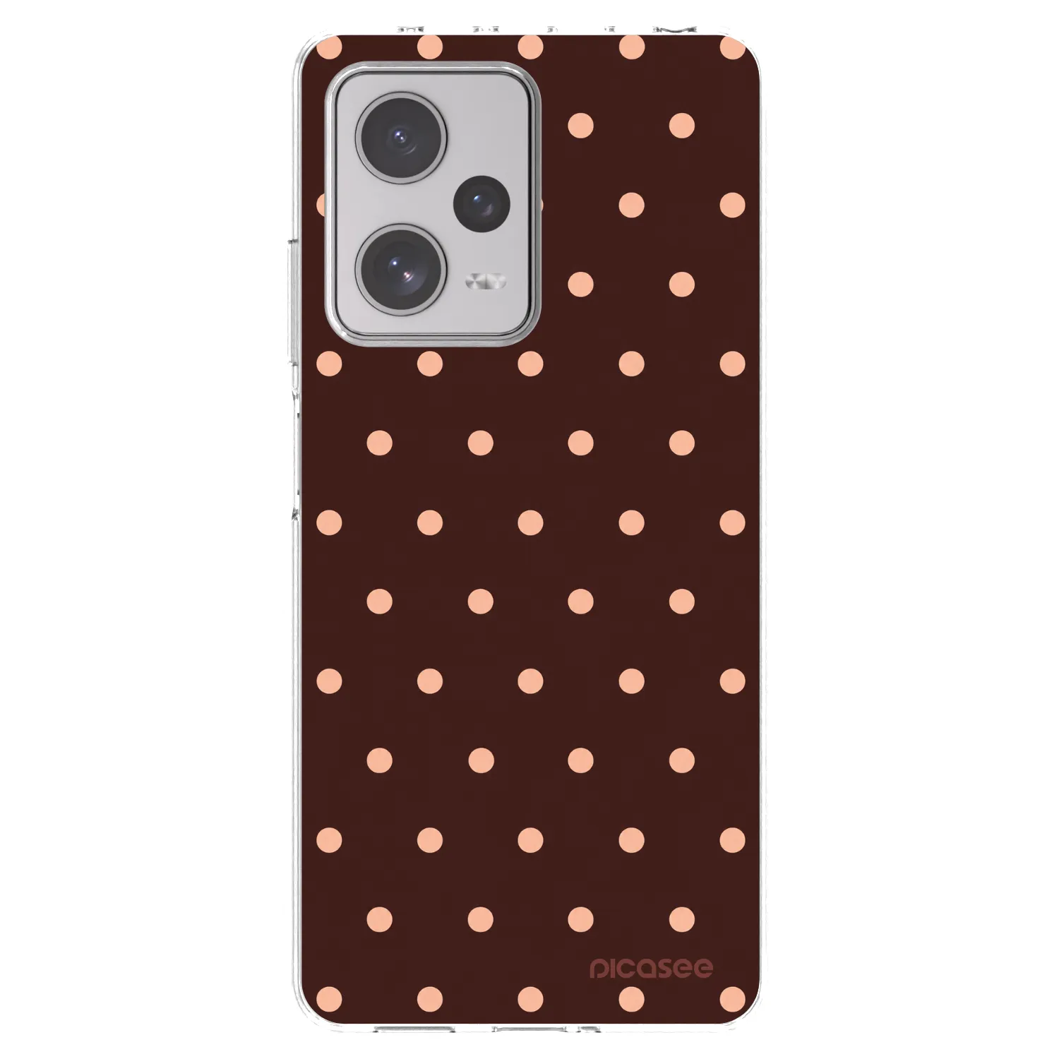 Picasee silikonový průhledný obal pro Xiaomi Redmi Note 12 Pro+ 5G - Peach Dots & Chocolate