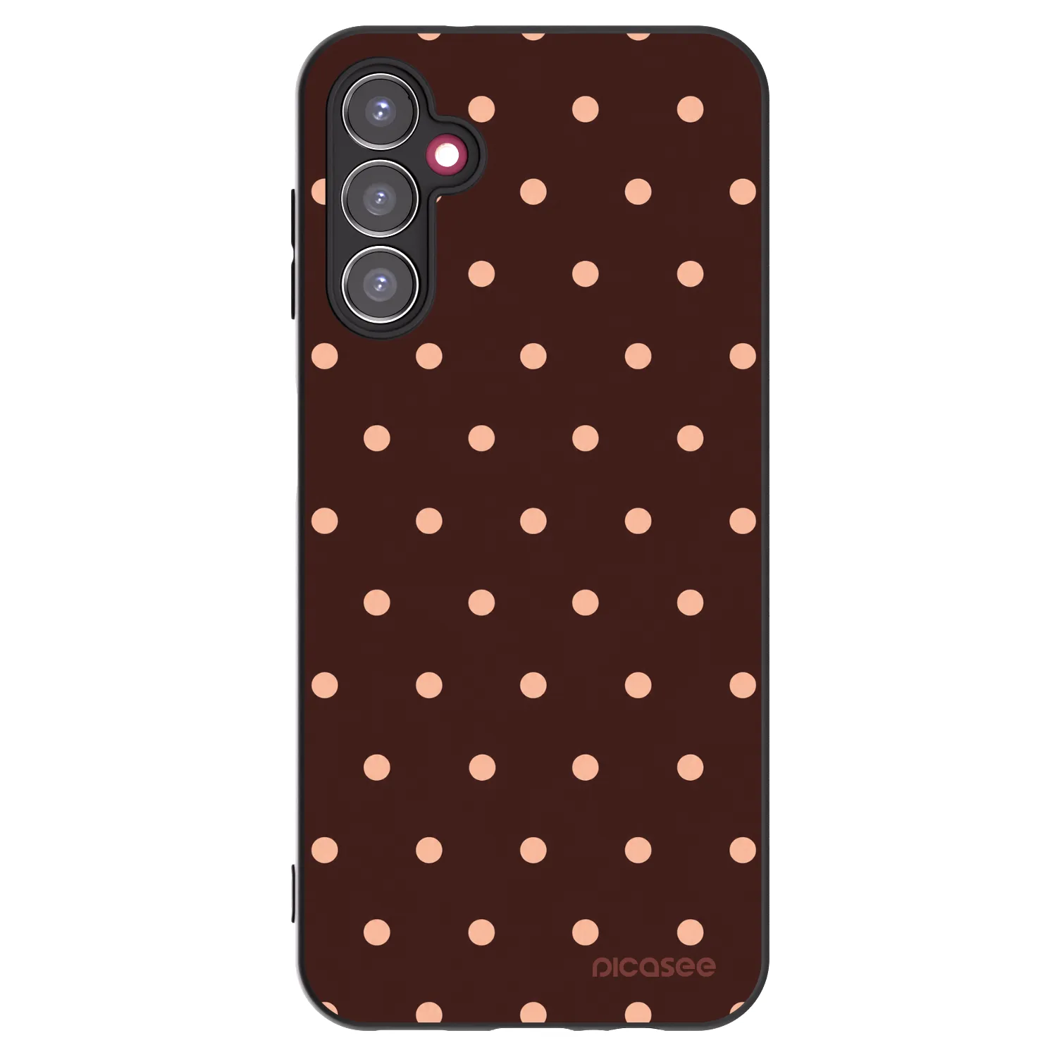 Picasee silikonový černý obal pro Samsung Galaxy A14 4G A145R - Peach Dots & Chocolate