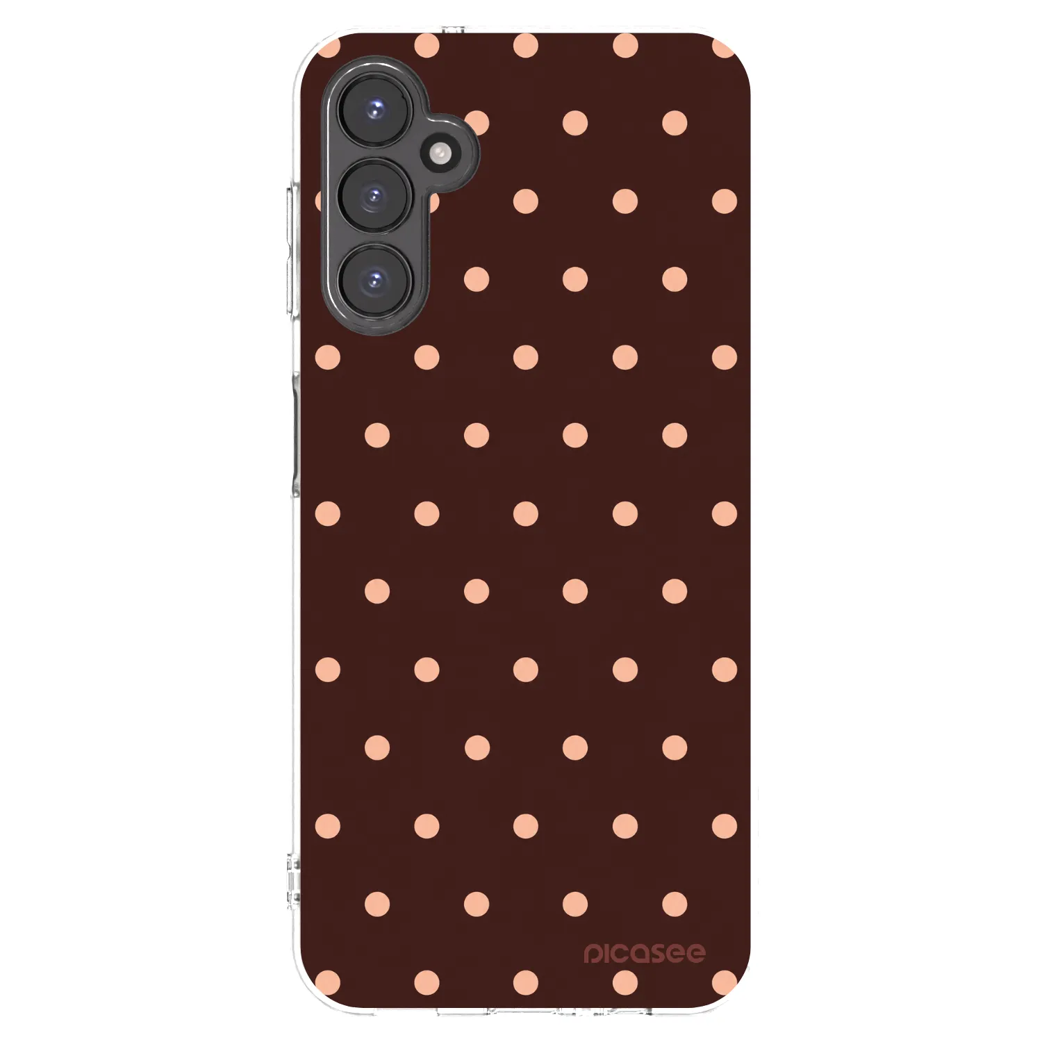 Picasee silikonový průhledný obal pro Samsung Galaxy A14 4G A145R - Peach Dots & Chocolate