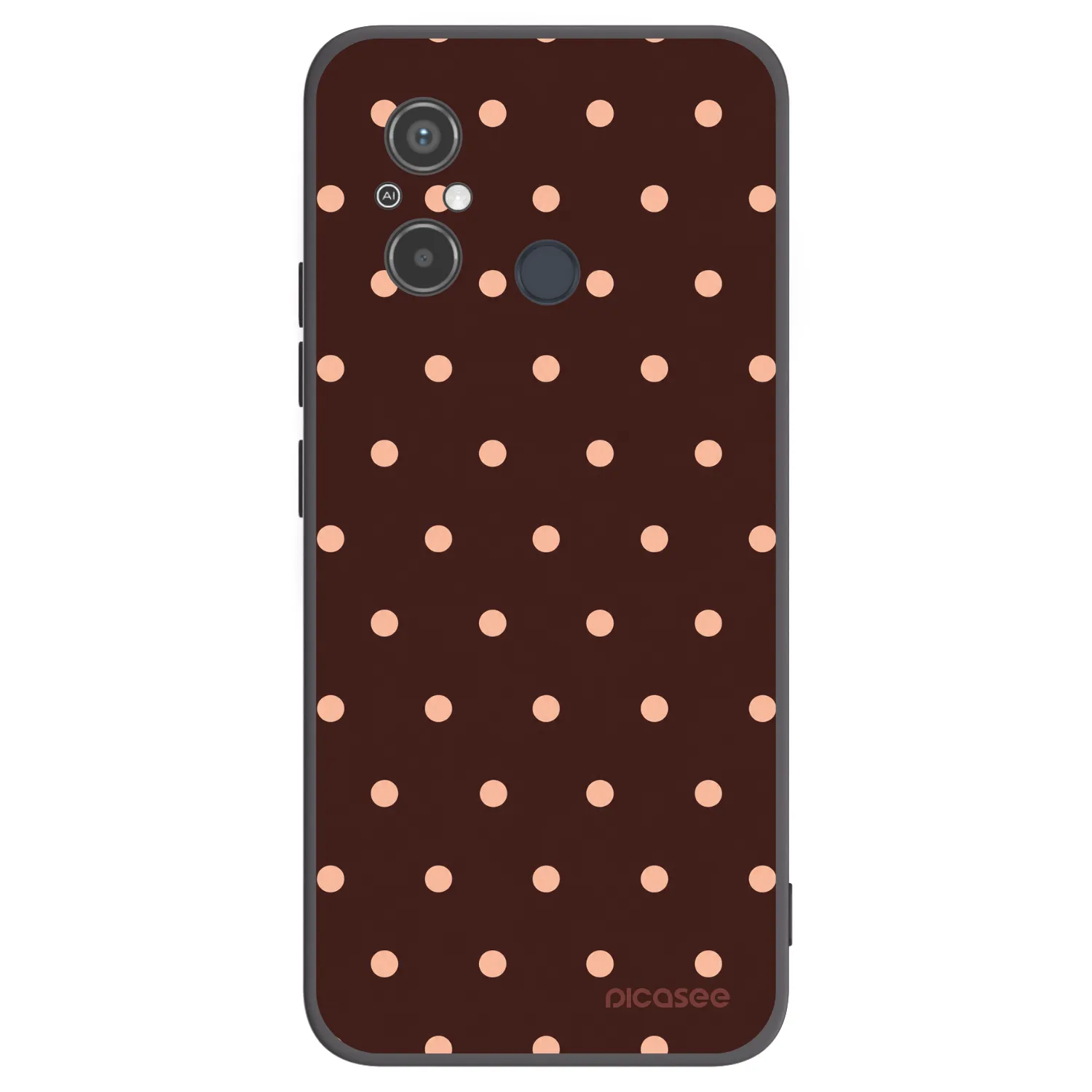 Picasee silikonový černý obal pro Xiaomi Redmi 12C - Peach Dots & Chocolate