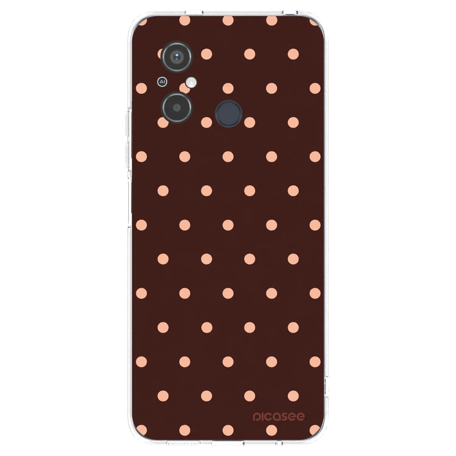 Picasee silikonový průhledný obal pro Xiaomi Redmi 12C - Peach Dots & Chocolate