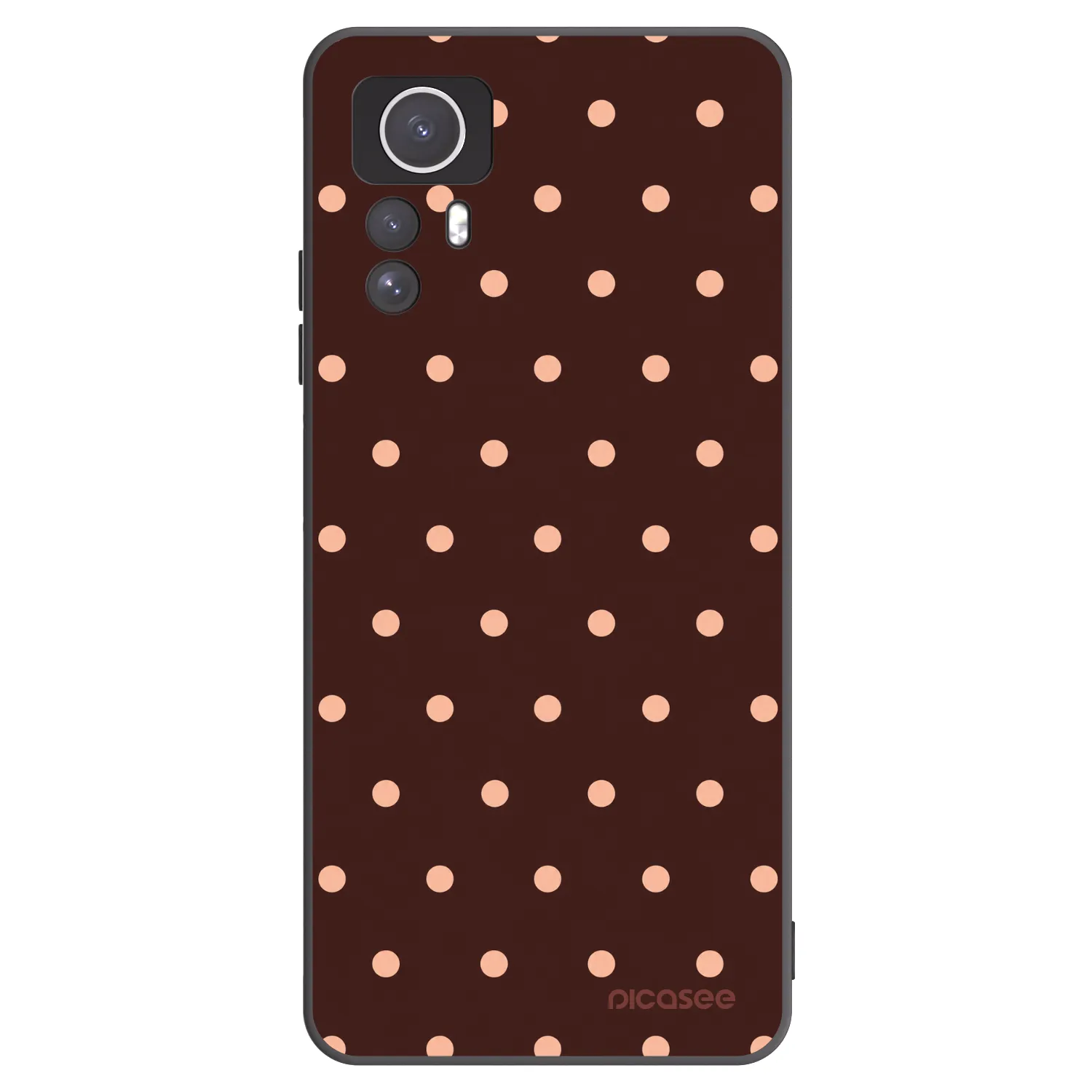 Picasee silikonový černý obal pro Xiaomi Redmi Note 12S - Peach Dots & Chocolate