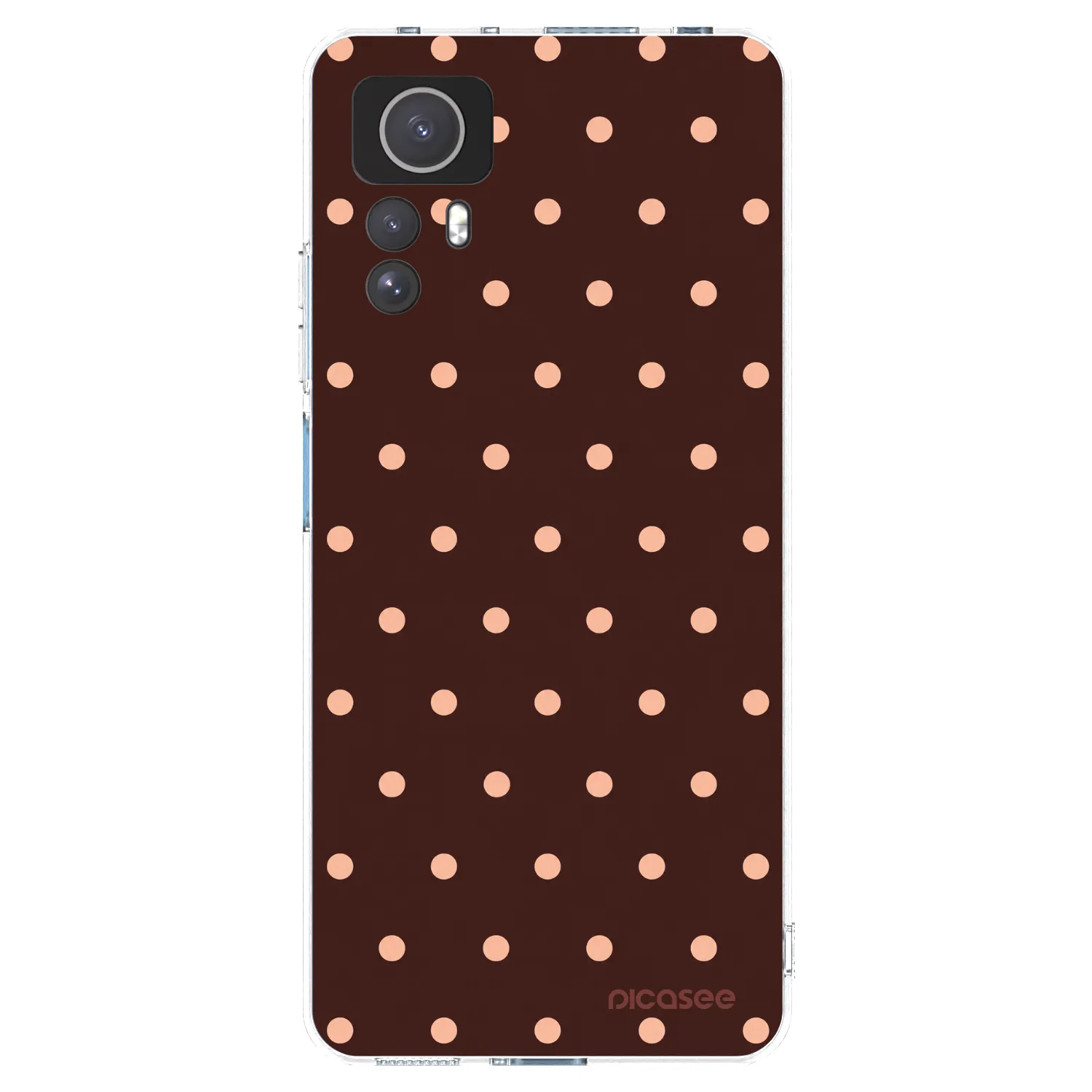 Picasee silikonový průhledný obal pro Xiaomi Redmi Note 12S - Peach Dots & Chocolate
