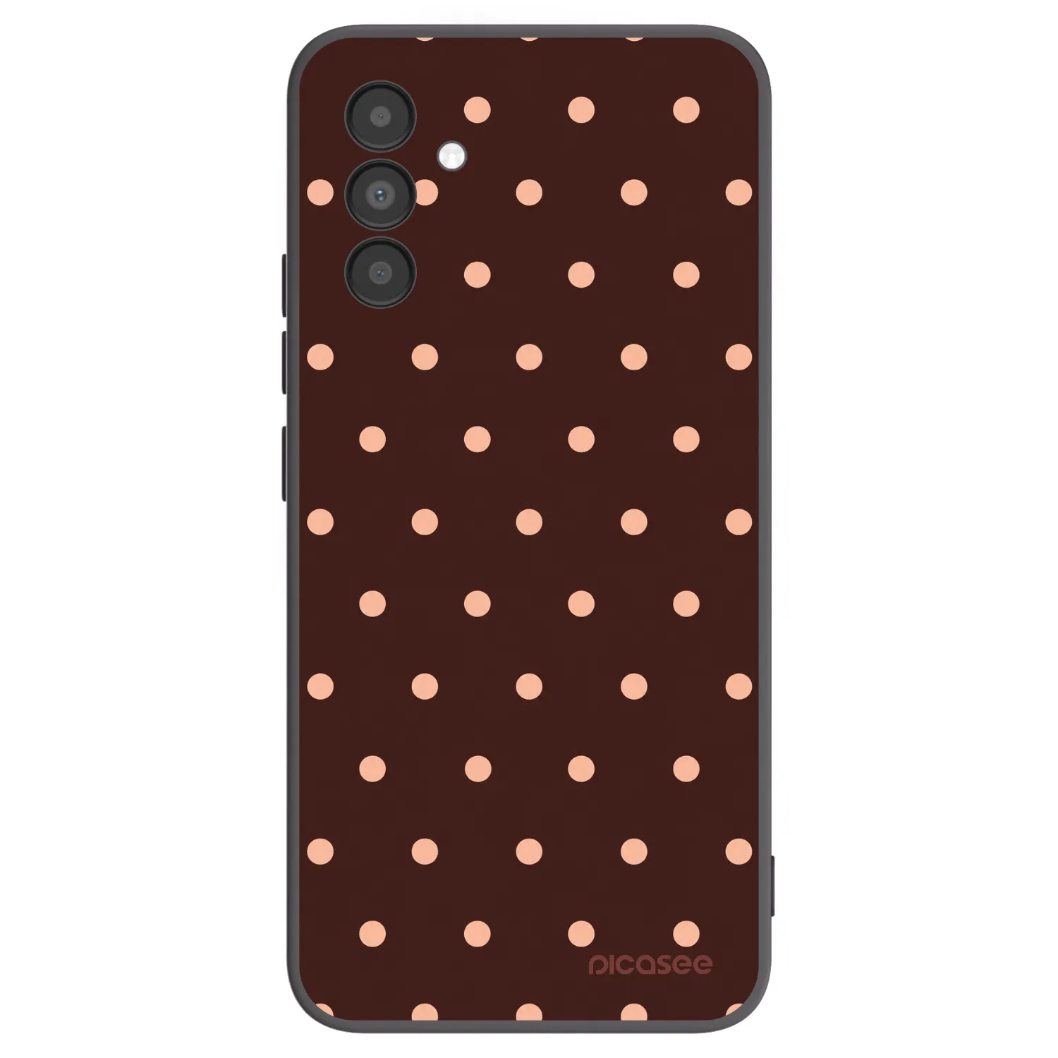 Picasee silikonový černý obal pro Samsung Galaxy A04s A047F - Peach Dots & Chocolate