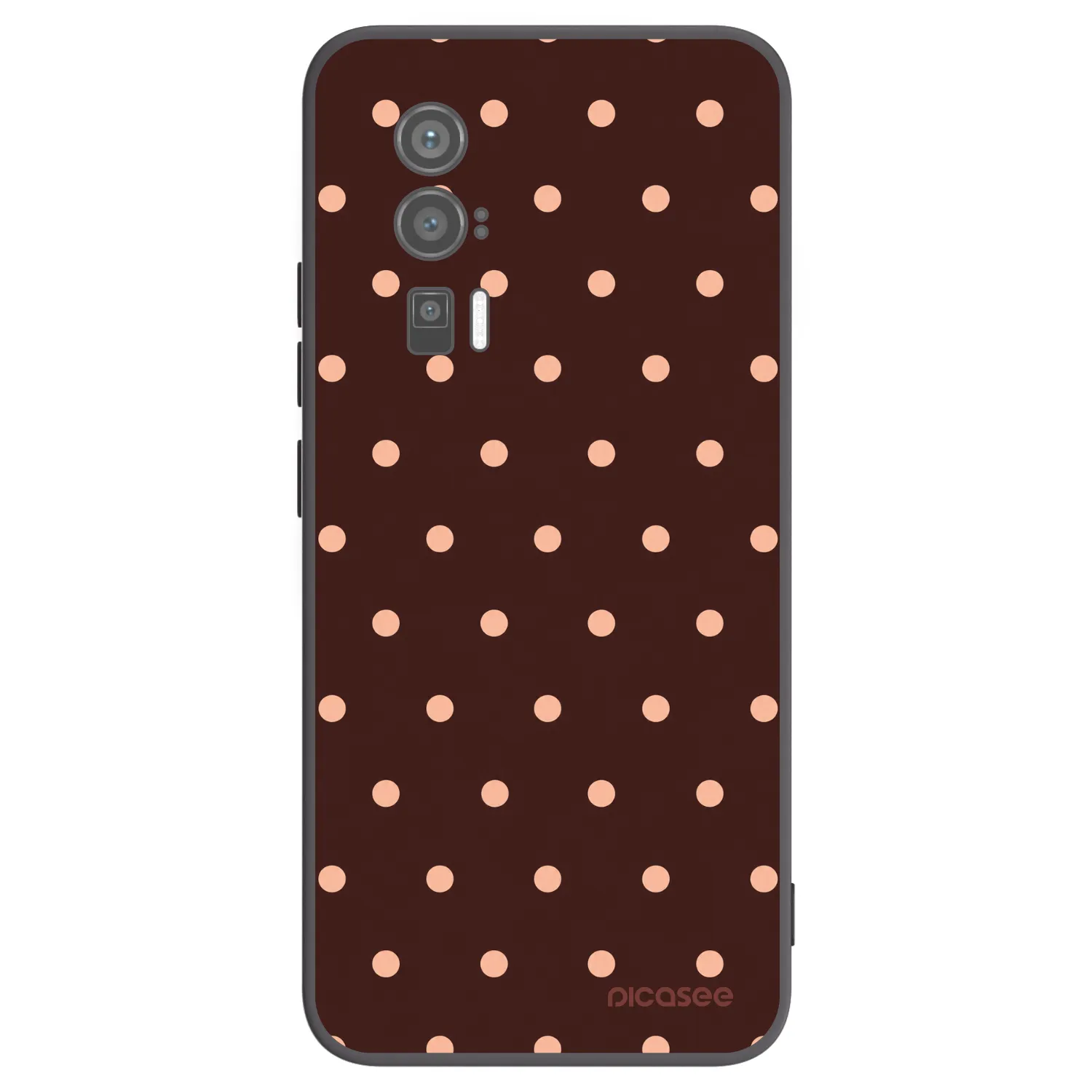 Picasee silikonový černý obal pro Xiaomi Poco F5 Pro 5G - Peach Dots & Chocolate