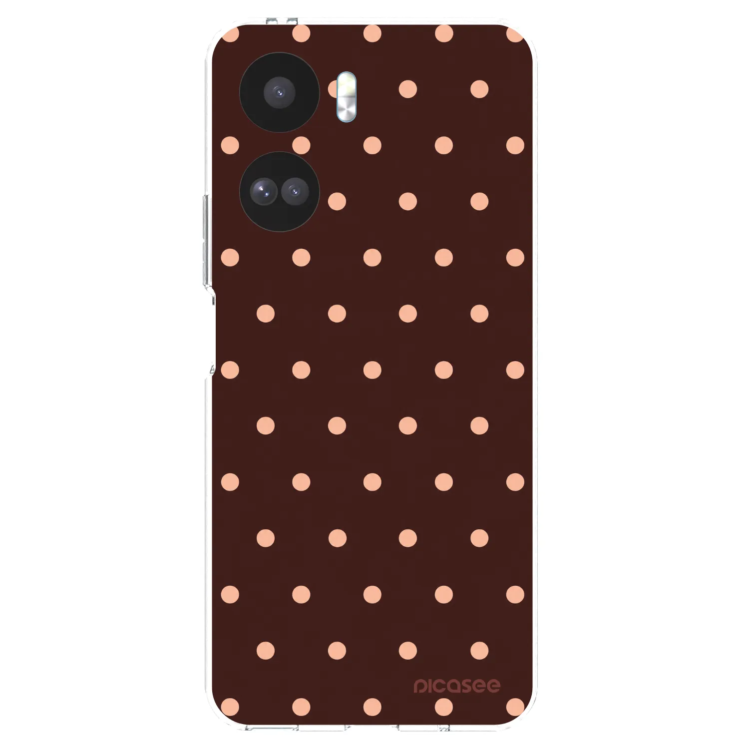 Picasee silikonový průhledný obal pro Honor 90 Lite 5G - Peach Dots & Chocolate