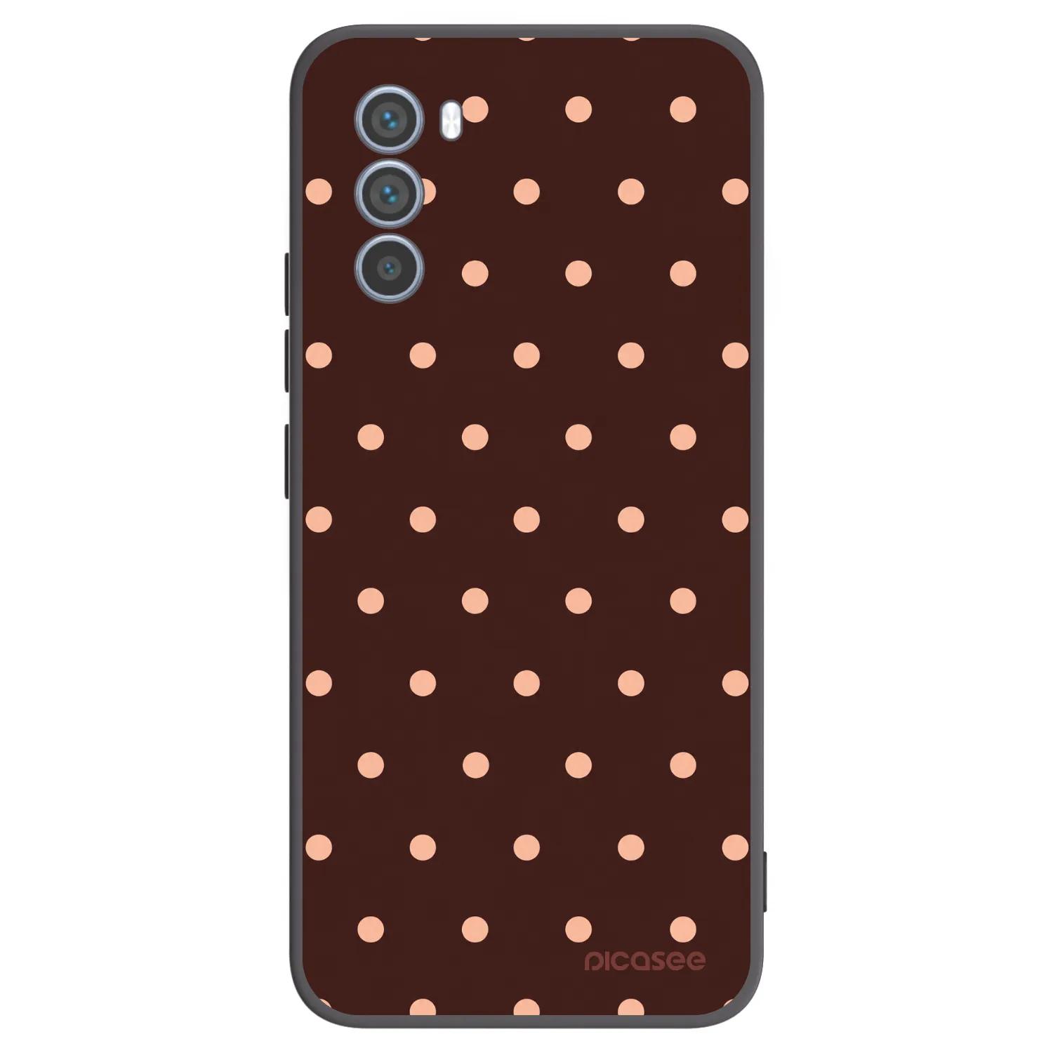 Picasee silikonový černý obal pro Motorola Moto G62 - Peach Dots & Chocolate
