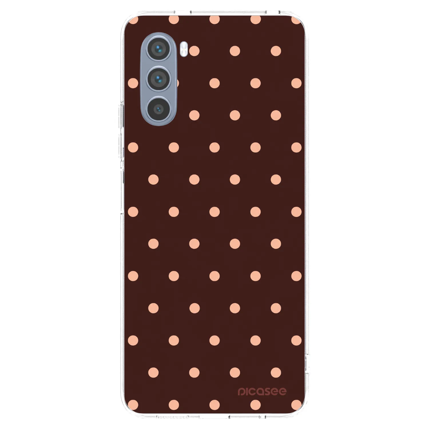 Picasee silikonový průhledný obal pro Motorola Moto G62 - Peach Dots & Chocolate