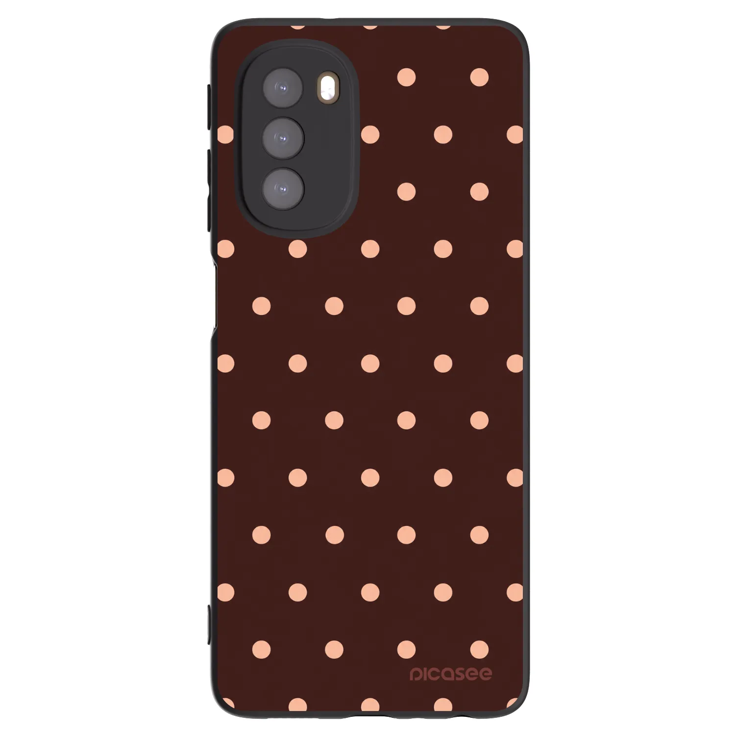 Picasee silikonový černý obal pro Motorola Moto G51 - Peach Dots & Chocolate