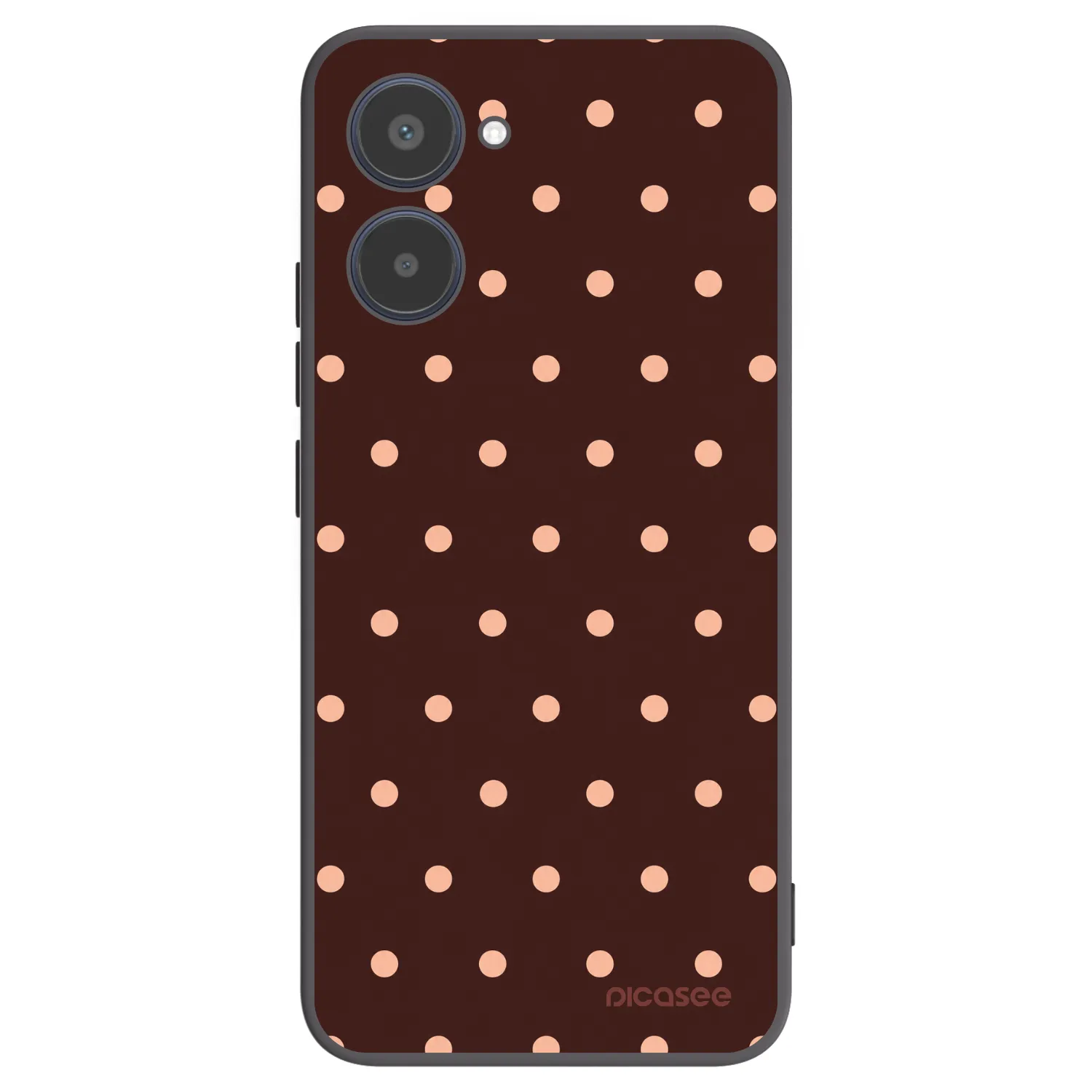 Picasee silikonový černý obal pro Realme 10 4G - Peach Dots & Chocolate