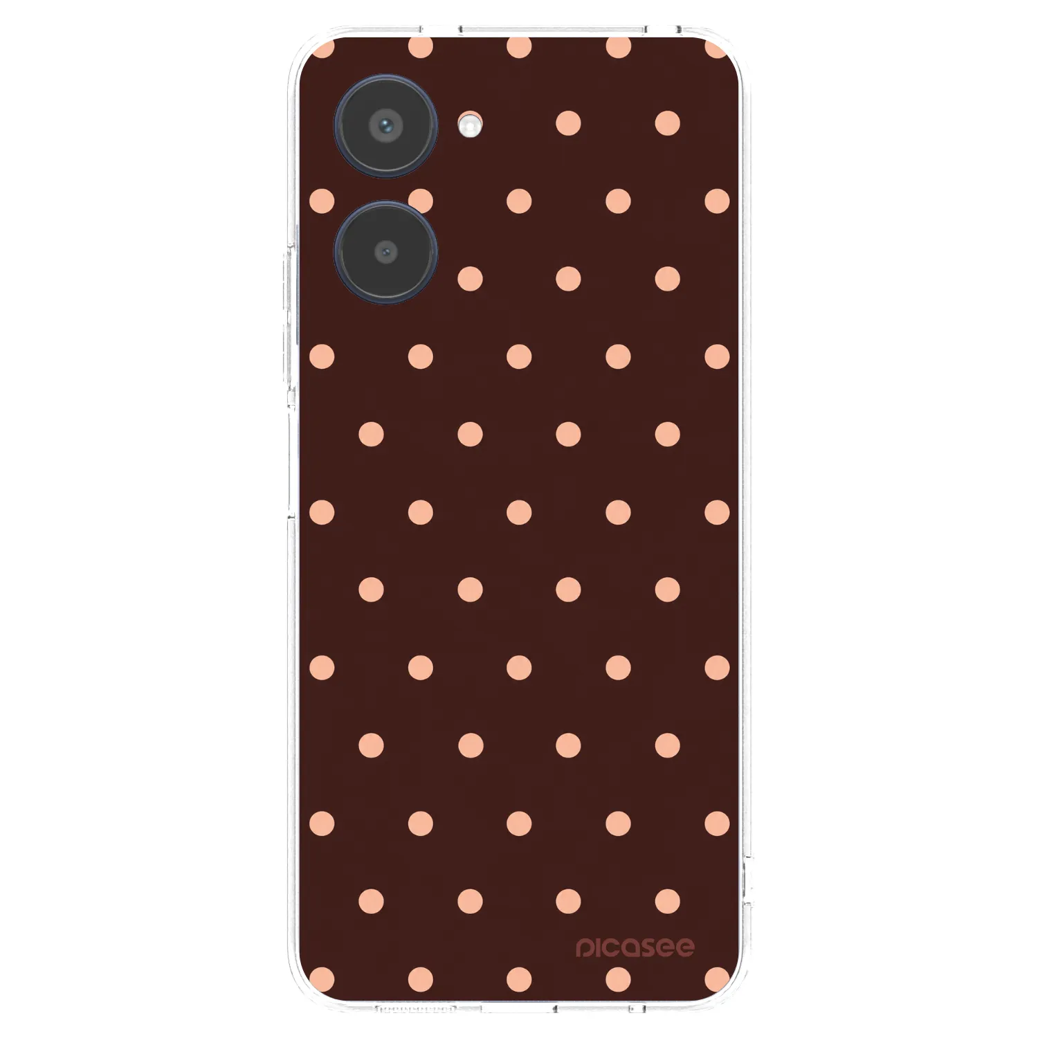 Picasee silikonový průhledný obal pro Realme 10 4G - Peach Dots & Chocolate
