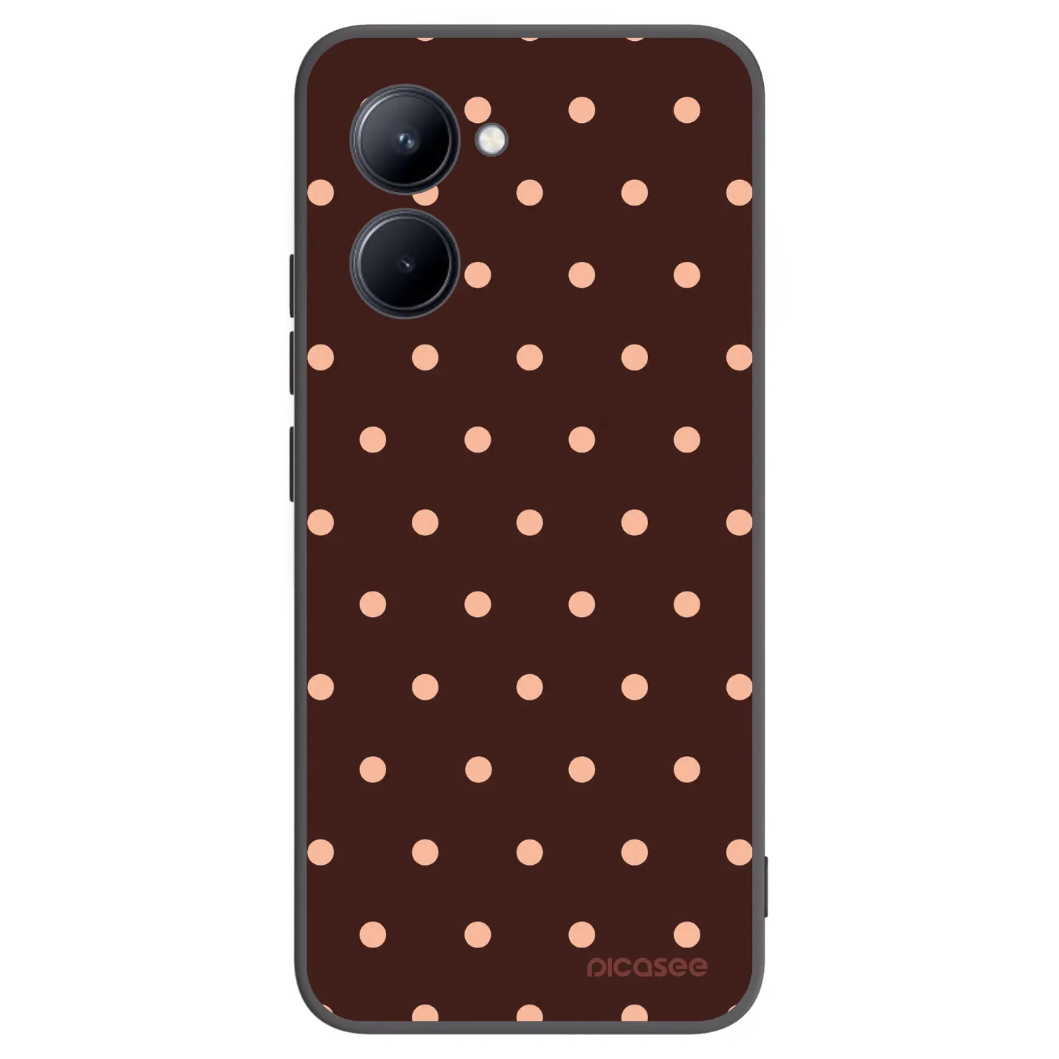 Picasee silikonový černý obal pro Realme C33 (2023) - Peach Dots & Chocolate