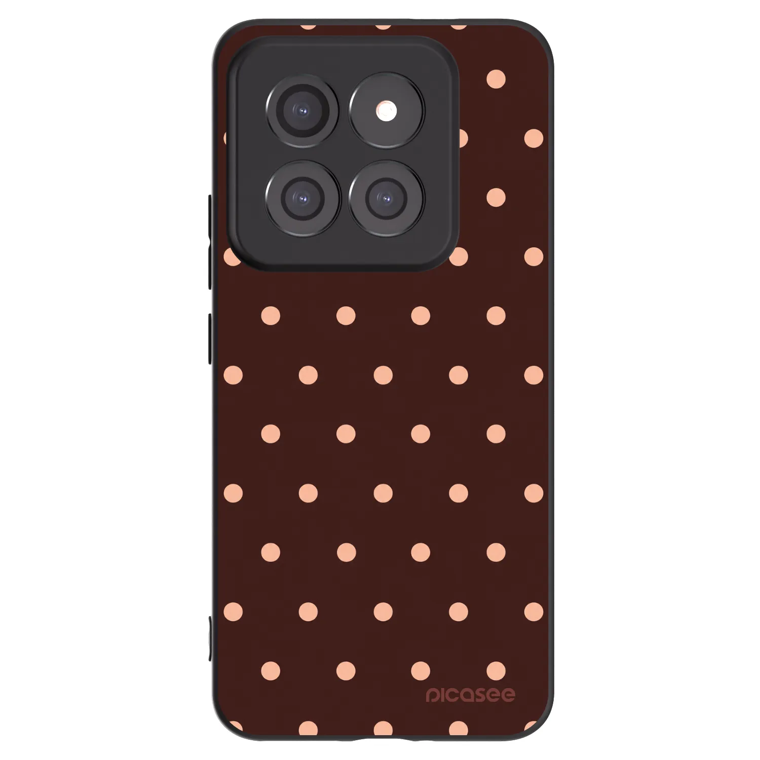 Picasee silikonový černý obal pro Xiaomi 14 Pro - Peach Dots & Chocolate