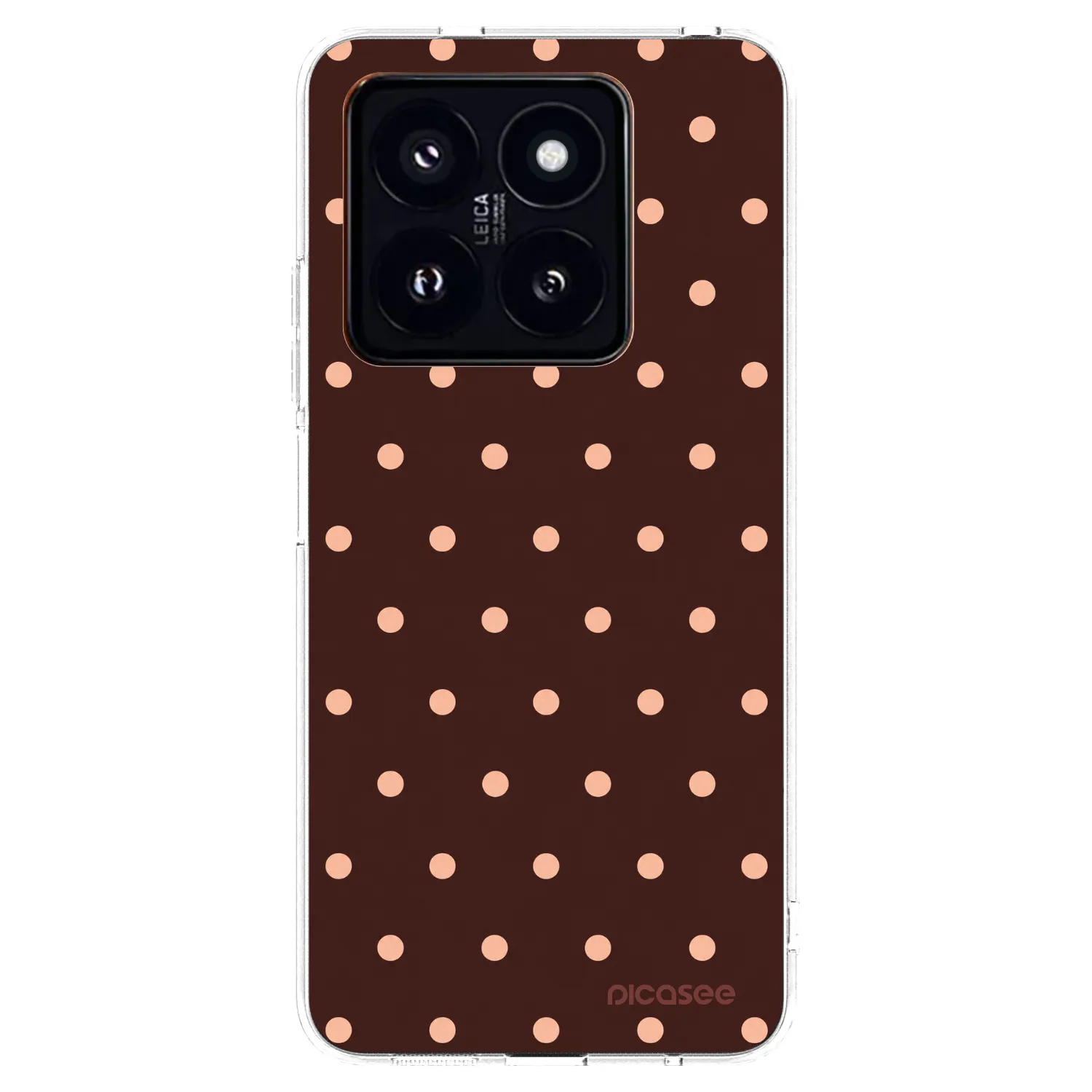 Picasee silikonový průhledný obal pro Xiaomi 14 Pro - Peach Dots & Chocolate
