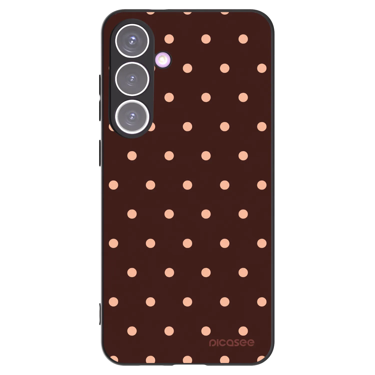 Picasee silikonový černý obal pro Samsung Galaxy S24+ S926B 5G - Peach Dots & Chocolate