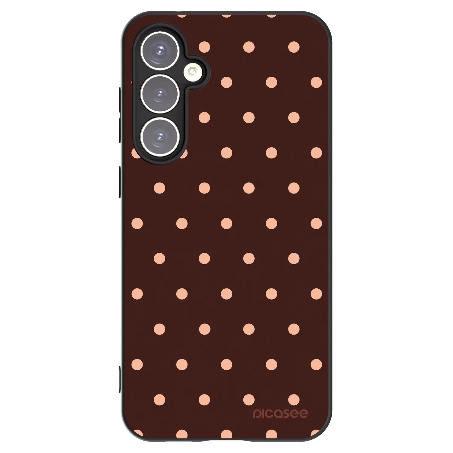 Picasee silikonový černý obal pro Samsung Galaxy S23 FE S711B - Peach Dots & Chocolate