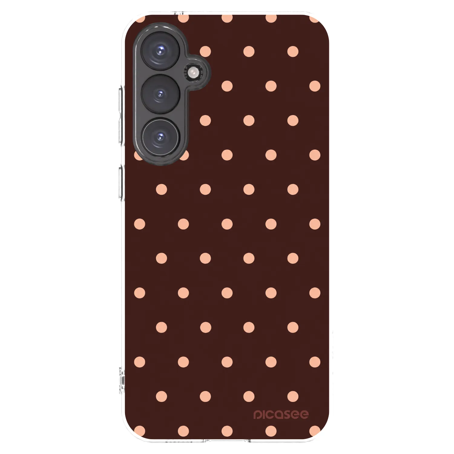 Picasee silikonový průhledný obal pro Samsung Galaxy S23 FE S711B - Peach Dots & Chocolate