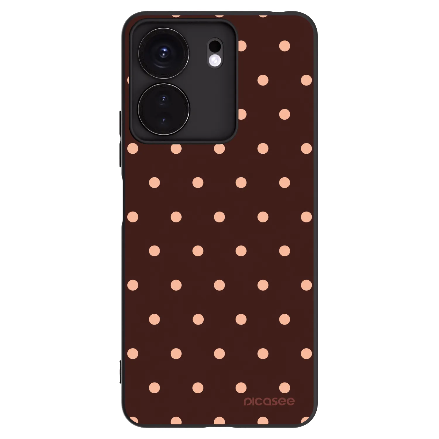 Picasee silikonový černý obal pro Xiaomi Redmi 13C 4G - Peach Dots & Chocolate