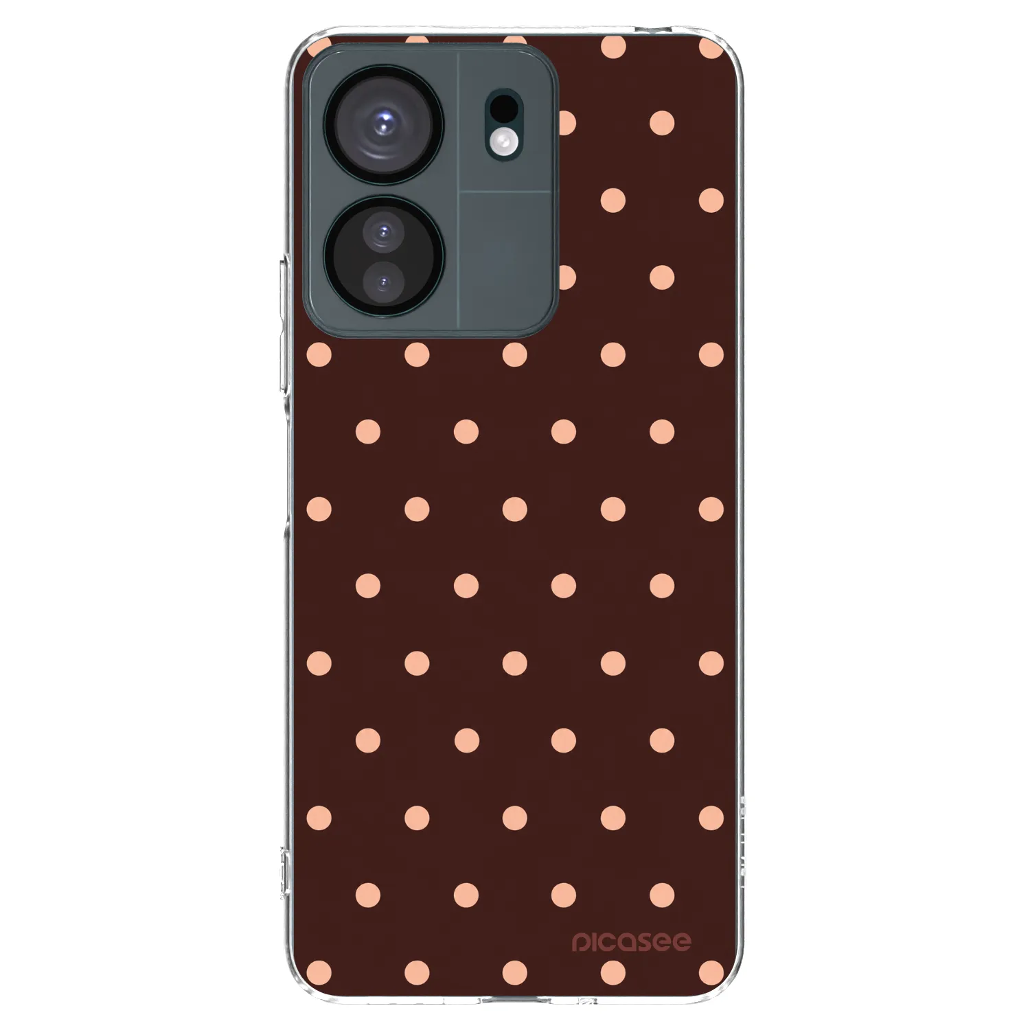 Picasee silikonový průhledný obal pro Xiaomi Redmi 13C 4G - Peach Dots & Chocolate