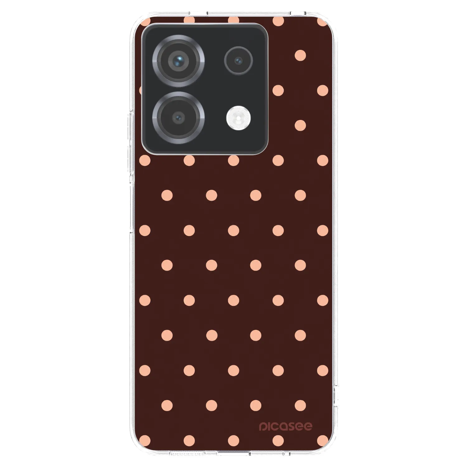 Picasee silikonový průhledný obal pro Xiaomi Poco X6 - Peach Dots & Chocolate