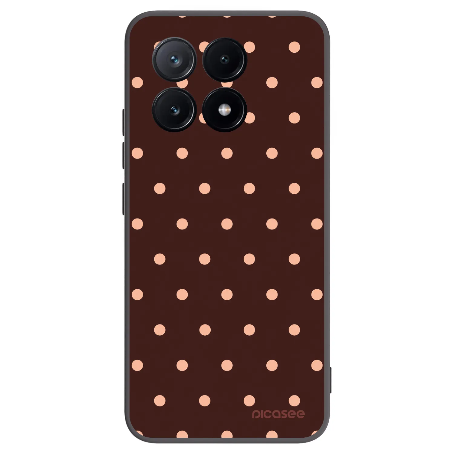 Picasee silikonový černý obal pro Xiaomi Poco X6 Pro - Peach Dots & Chocolate