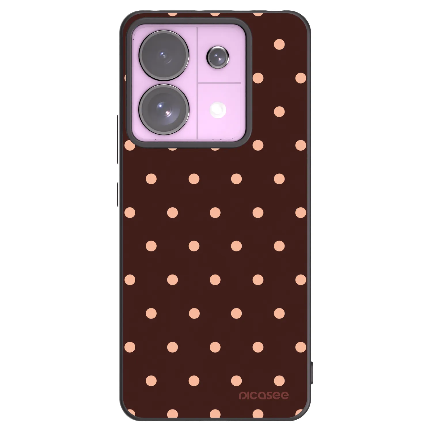 Picasee silikonový černý obal pro Xiaomi Redmi Note 13 Pro 5G - Peach Dots & Chocolate