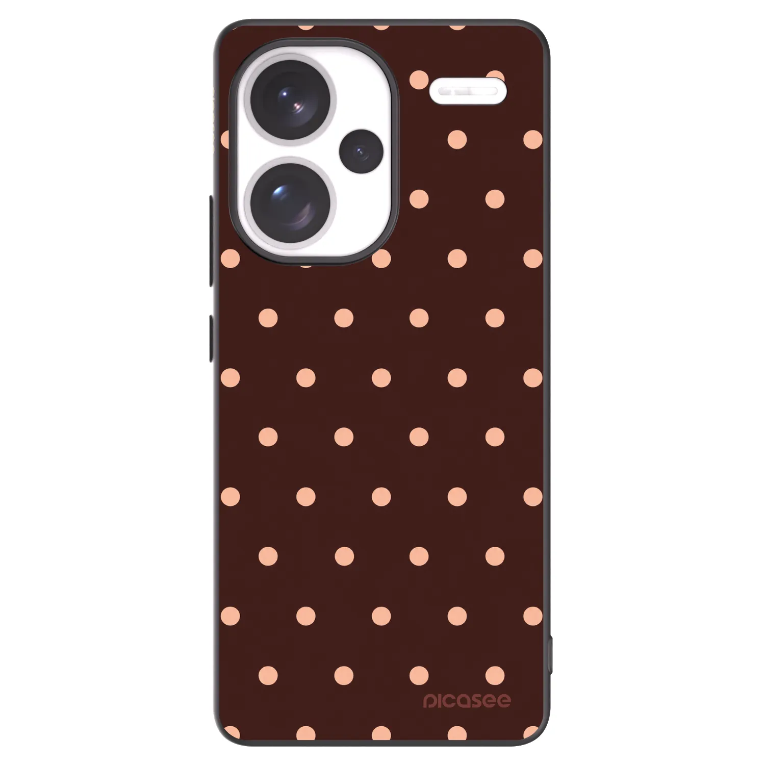 Picasee silikonový černý obal pro Xiaomi Redmi Note 13 Pro+ 5G - Peach Dots & Chocolate