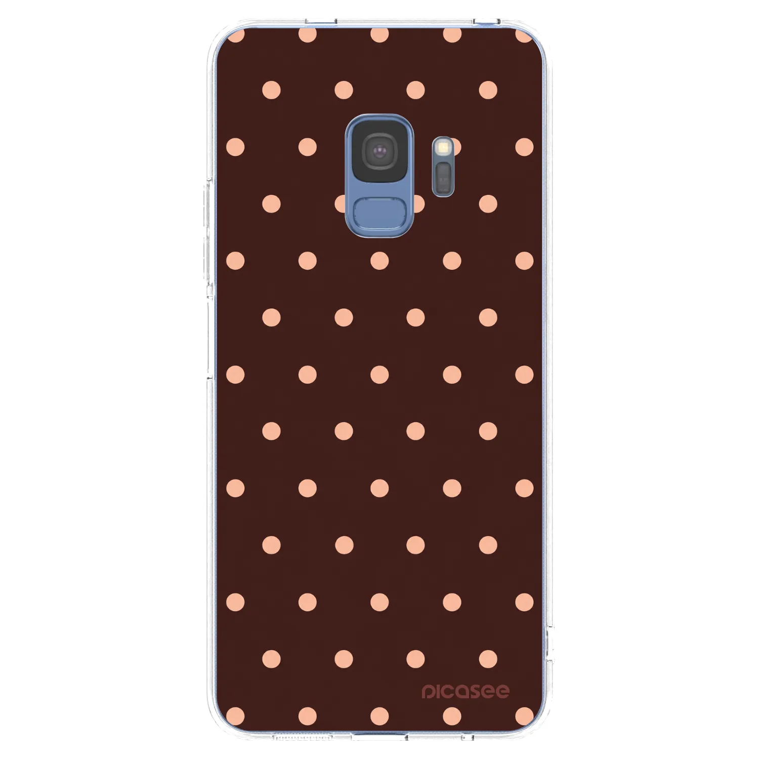 Picasee silikonový průhledný obal pro Samsung Galaxy S9 G960F - Peach Dots & Chocolate
