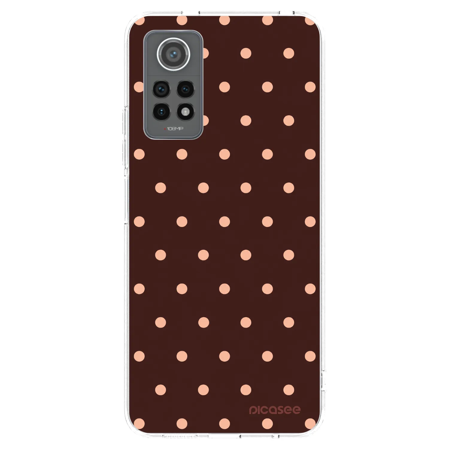 Picasee silikonový průhledný obal pro Xiaomi Redmi Note 12 Pro 4G - Peach Dots & Chocolate