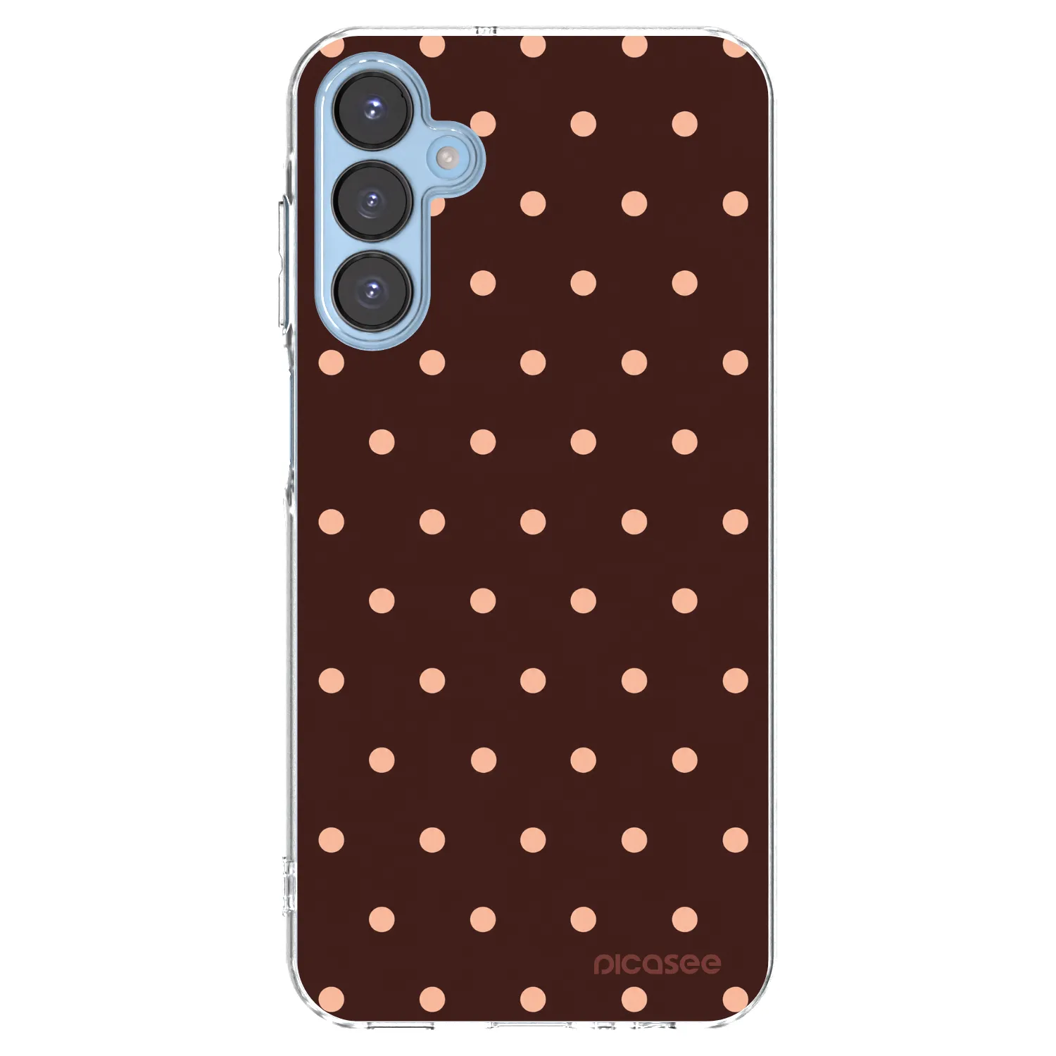 Picasee silikonový průhledný obal pro Samsung Galaxy A15 A156B 5G - Peach Dots & Chocolate