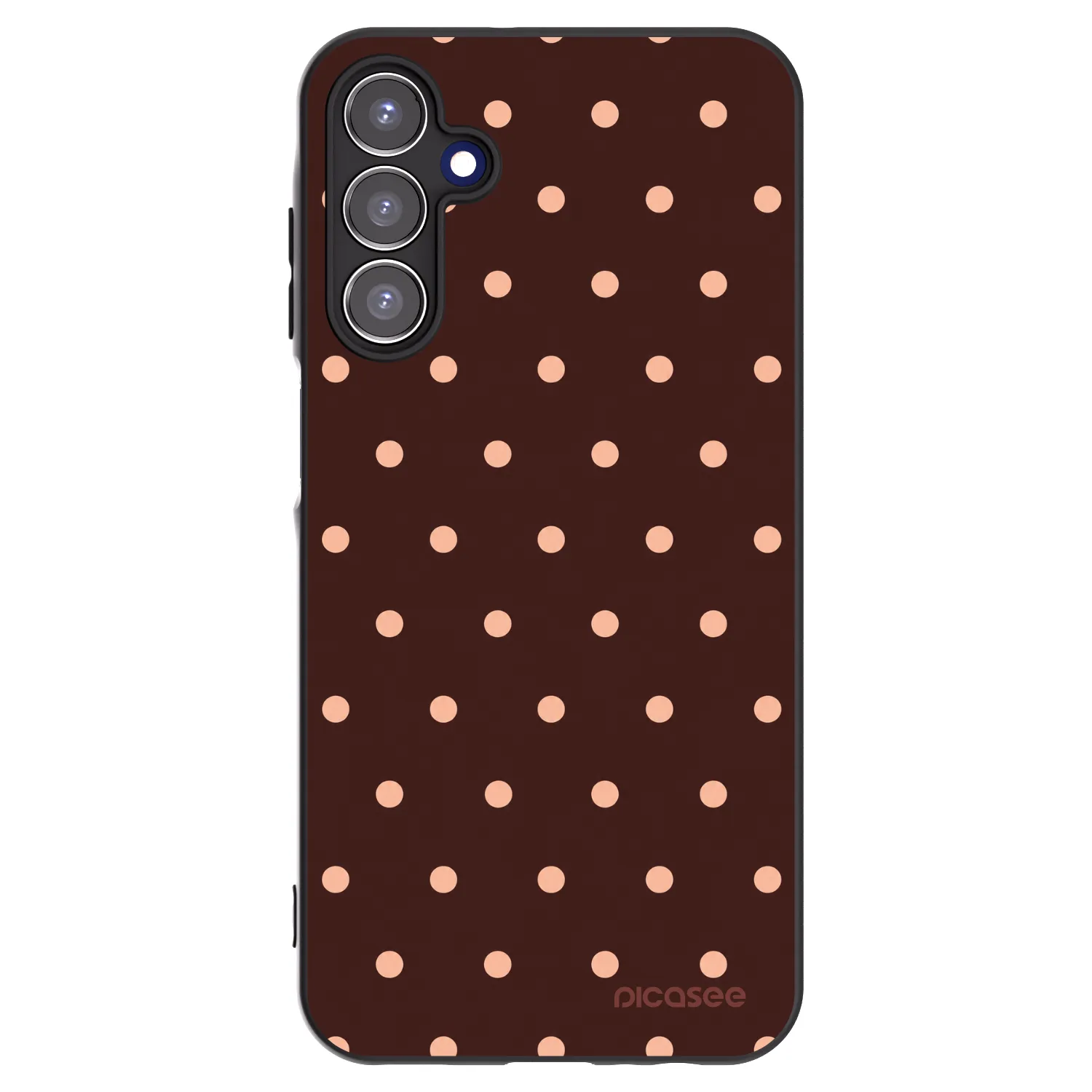 Picasee silikonový černý obal pro Samsung Galaxy A15 A155F 4G - Peach Dots & Chocolate