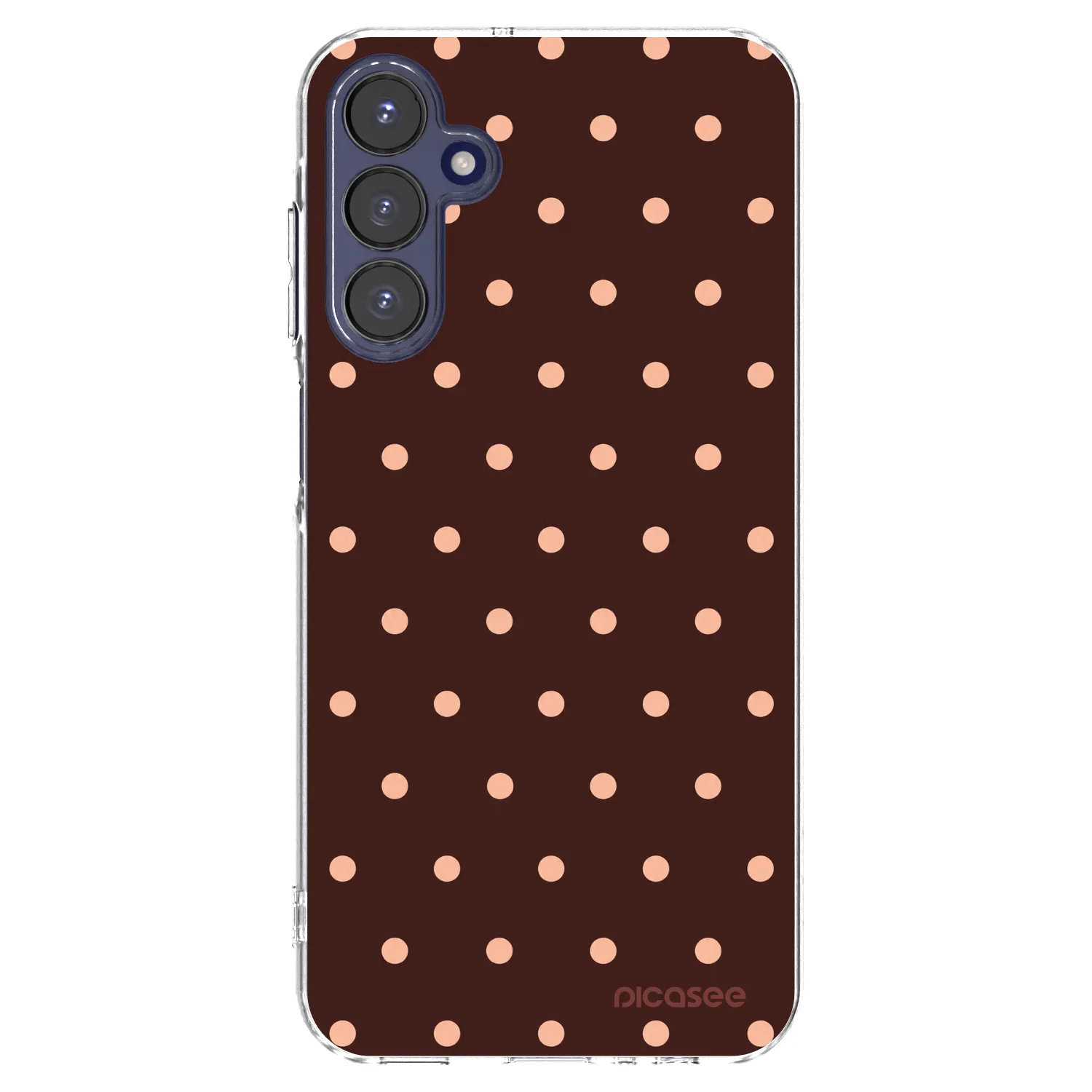 Picasee silikonový průhledný obal pro Samsung Galaxy A15 A155F 4G - Peach Dots & Chocolate