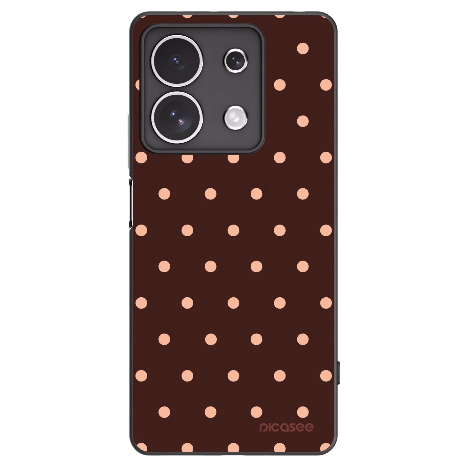 Picasee silikonový černý obal pro Xiaomi Redmi Note 13 4G - Peach Dots & Chocolate
