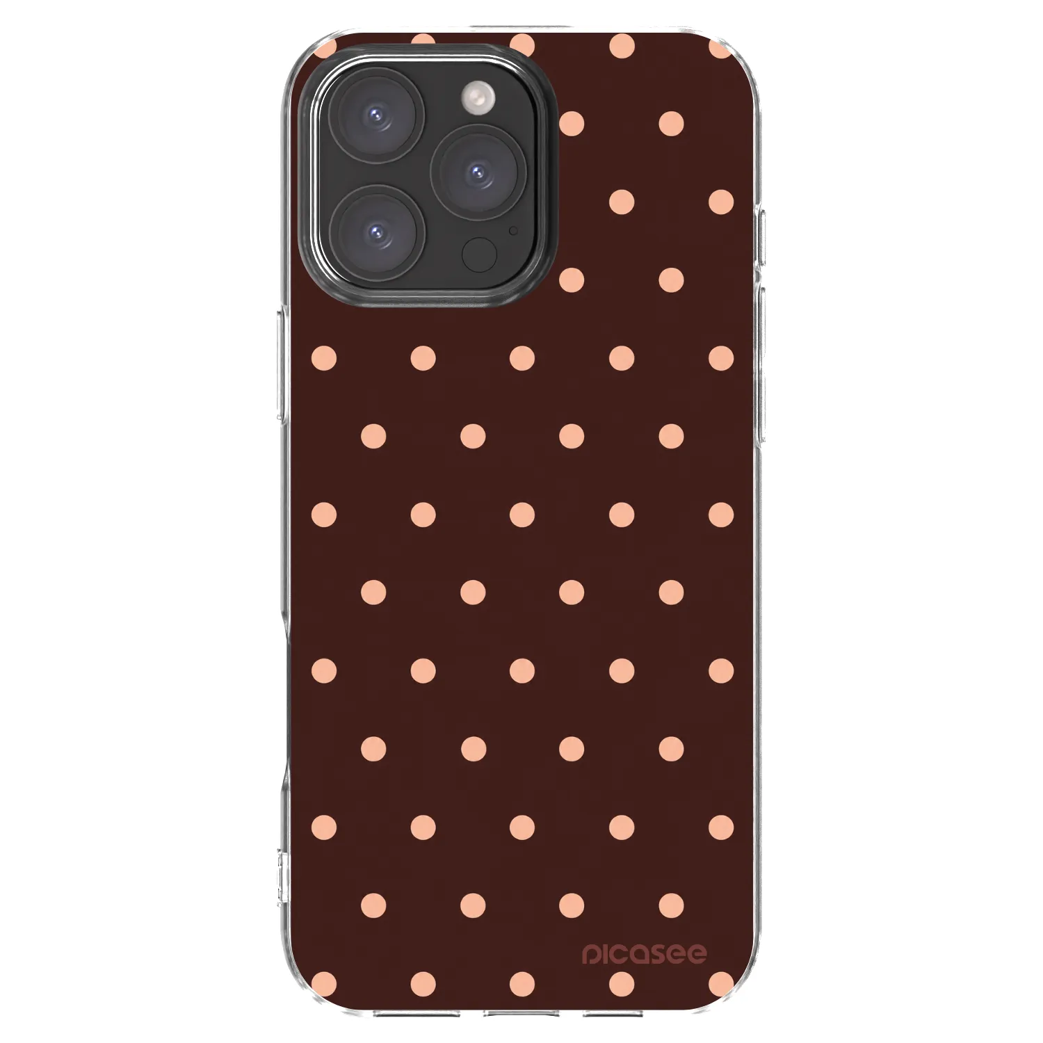 Picasee silikonový průhledný obal pro Apple iPhone 16 Pro Max - Peach Dots & Chocolate