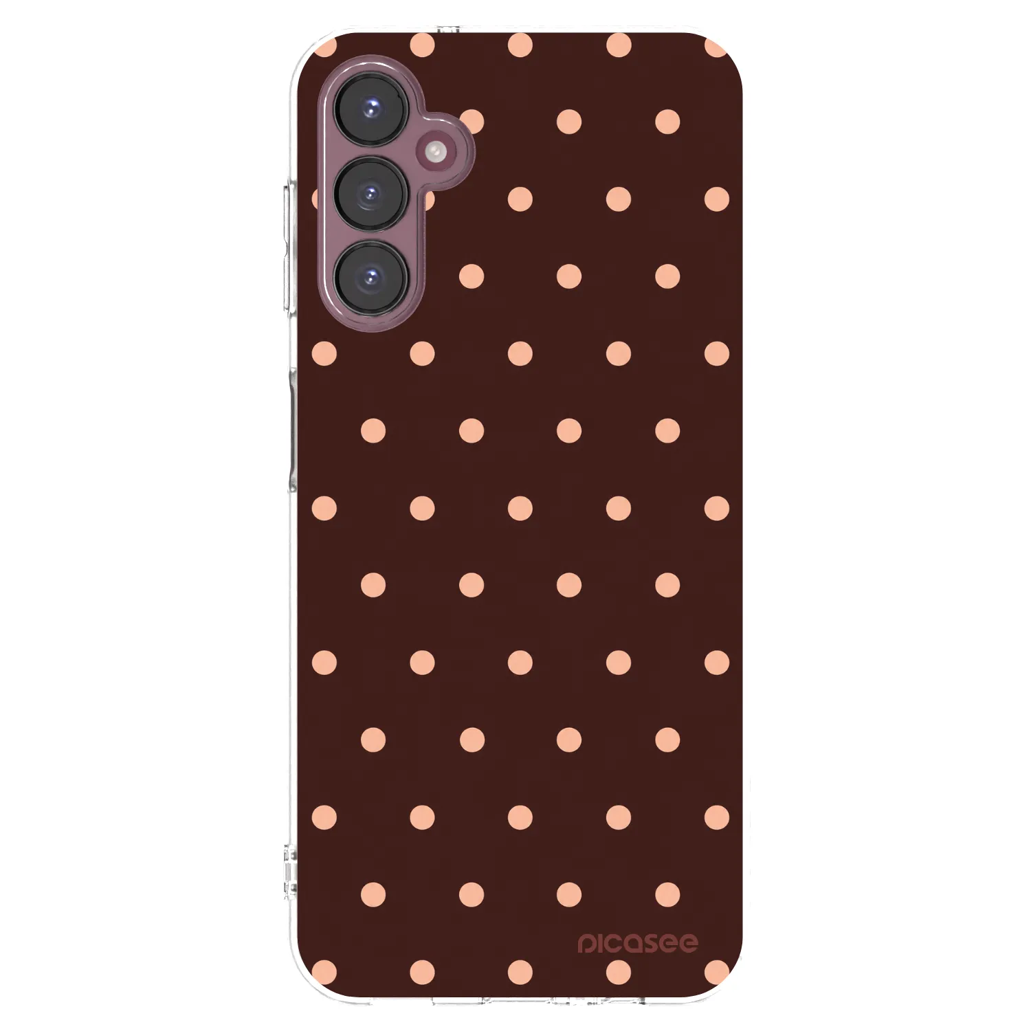 Picasee silikonový průhledný obal pro Samsung Galaxy A05s A057G - Peach Dots & Chocolate