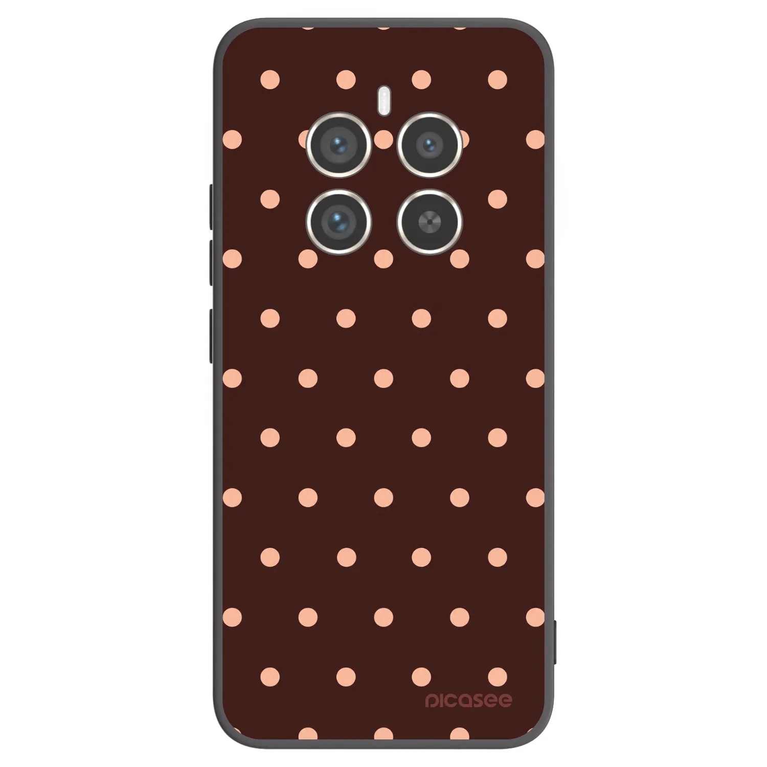 Picasee silikonový černý obal pro Realme 12 Pro 5G - Peach Dots & Chocolate