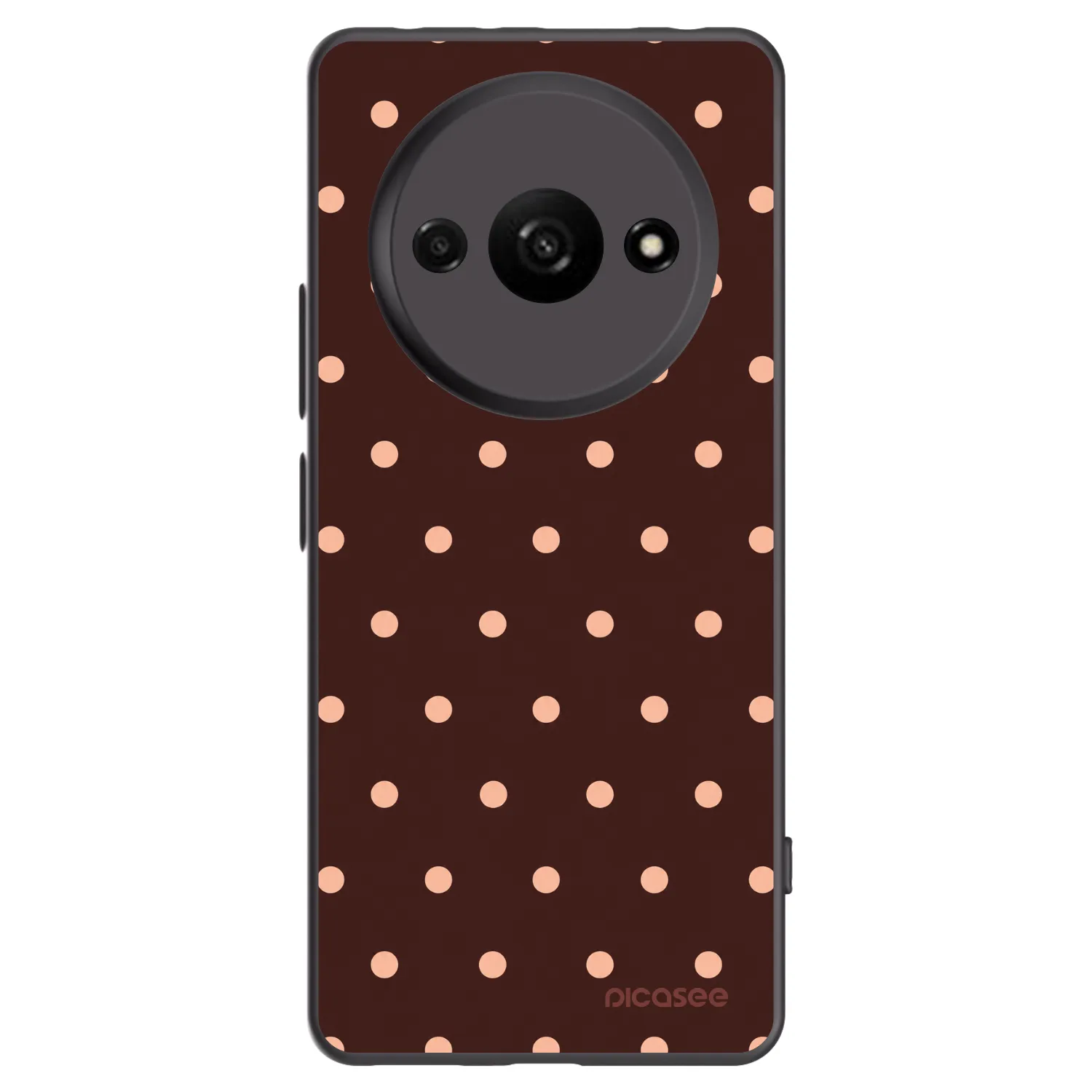 Picasee silikonový černý obal pro Xiaomi Redmi A3 - Peach Dots & Chocolate
