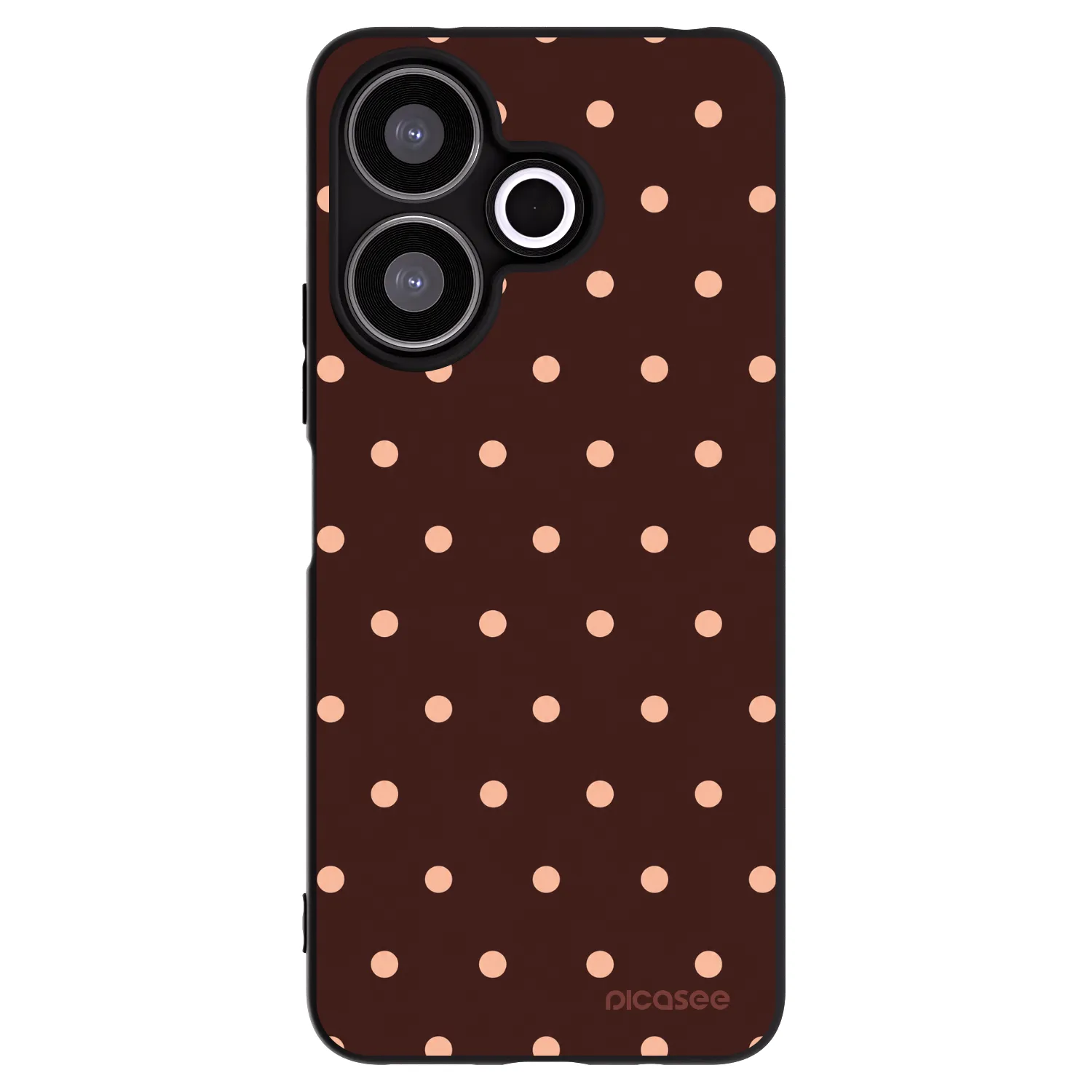 Picasee silikonový černý obal pro Xiaomi Redmi 13 4G - Peach Dots & Chocolate