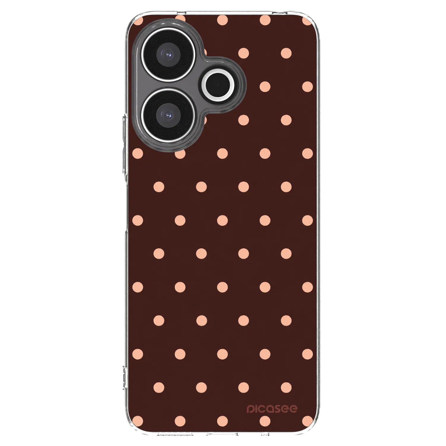 Picasee silikonový průhledný obal pro Xiaomi Redmi 13 4G - Peach Dots & Chocolate