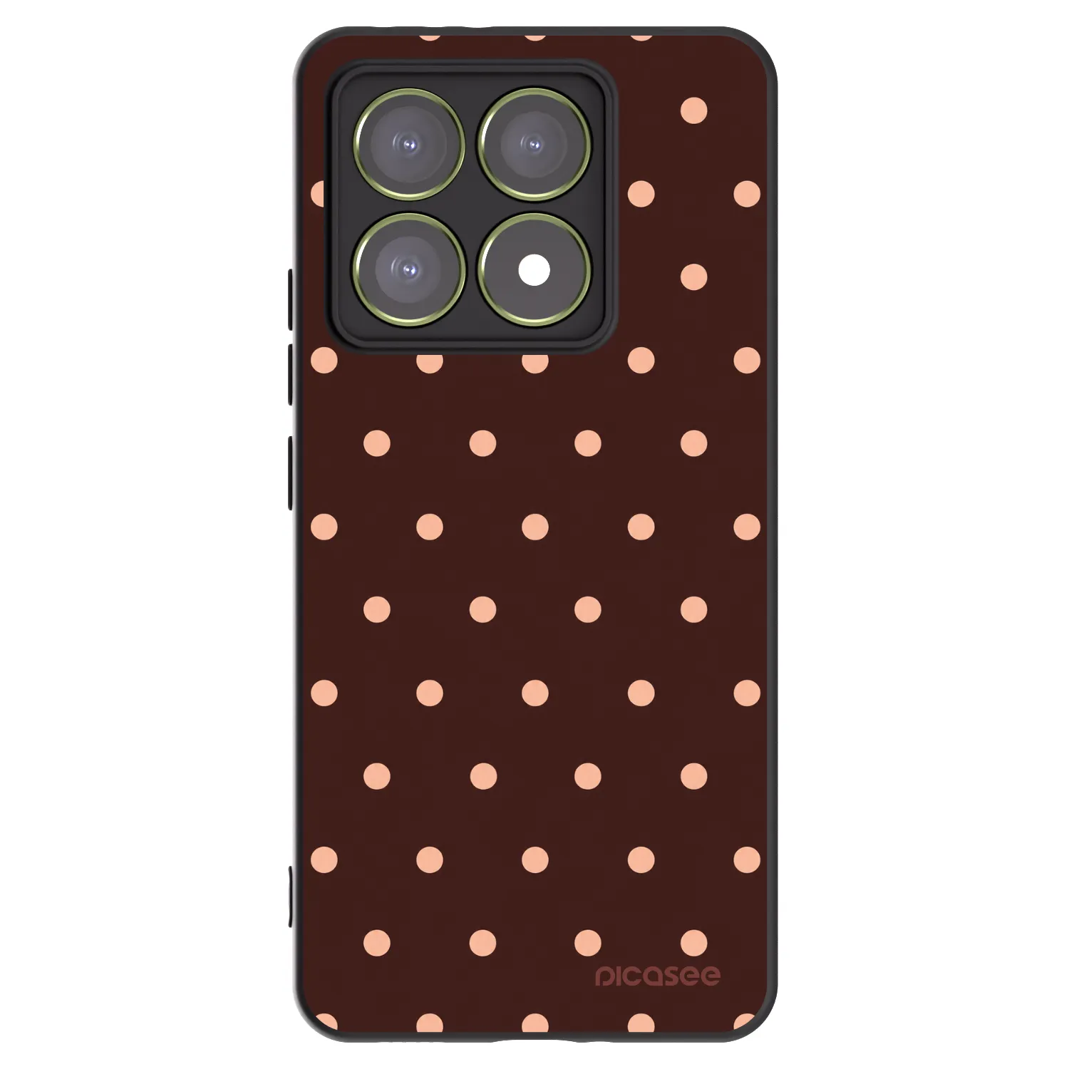 Picasee silikonový černý obal pro Xiaomi 14T - Peach Dots & Chocolate