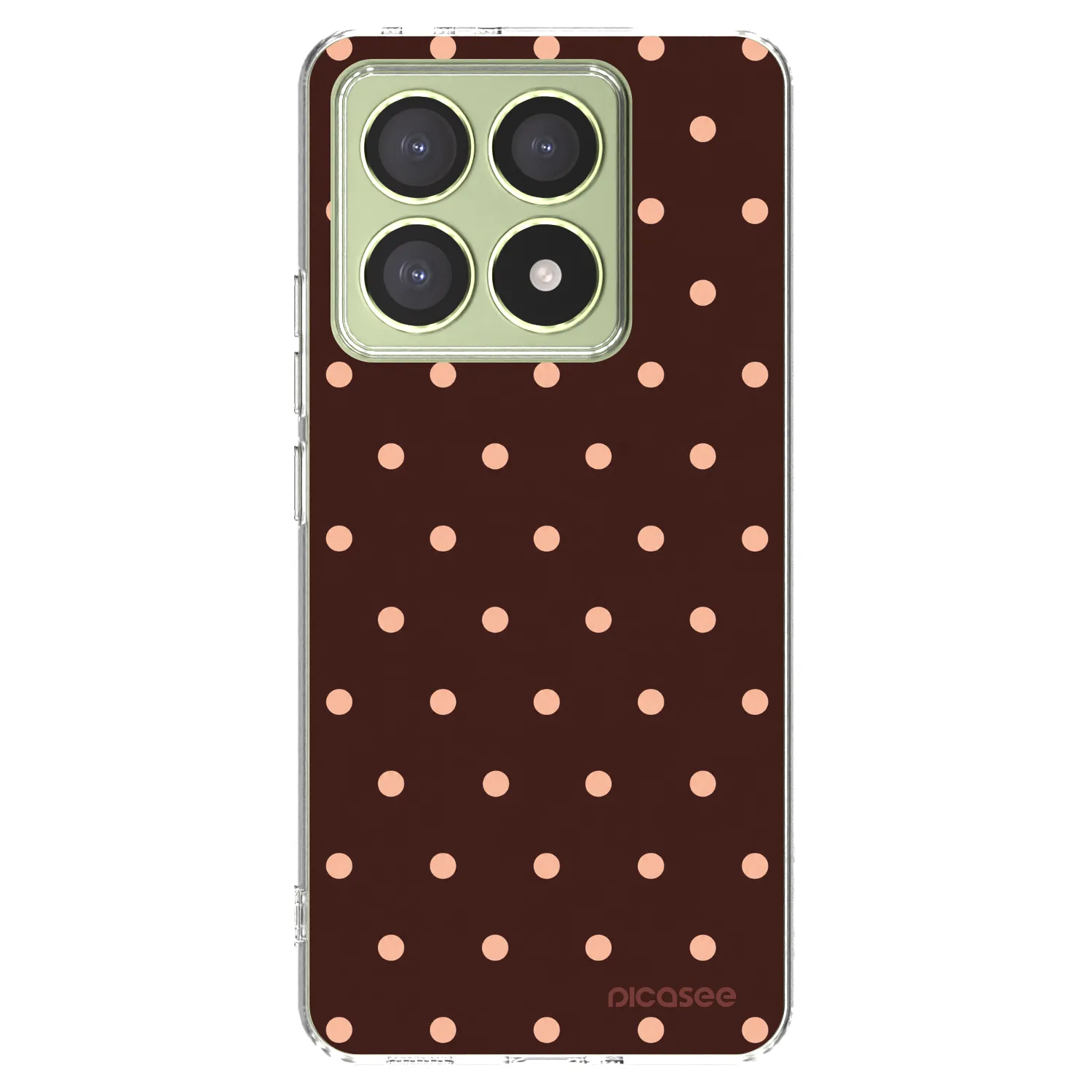 Picasee silikonový průhledný obal pro Xiaomi 14T - Peach Dots & Chocolate