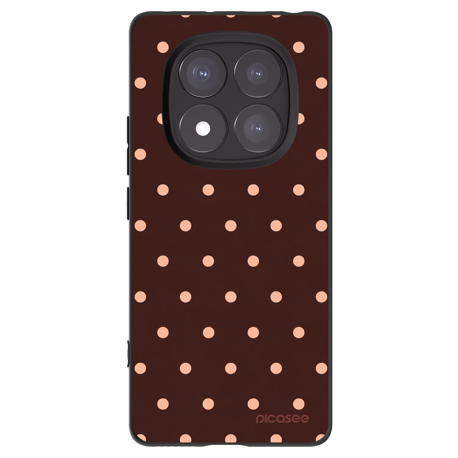 Picasee silikonový černý obal pro Xiaomi Redmi Note 14 Pro+ 5G - Peach Dots & Chocolate