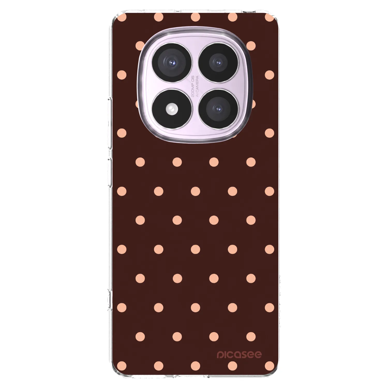 Picasee silikonový průhledný obal pro Xiaomi Redmi Note 14 Pro 5G - Peach Dots & Chocolate